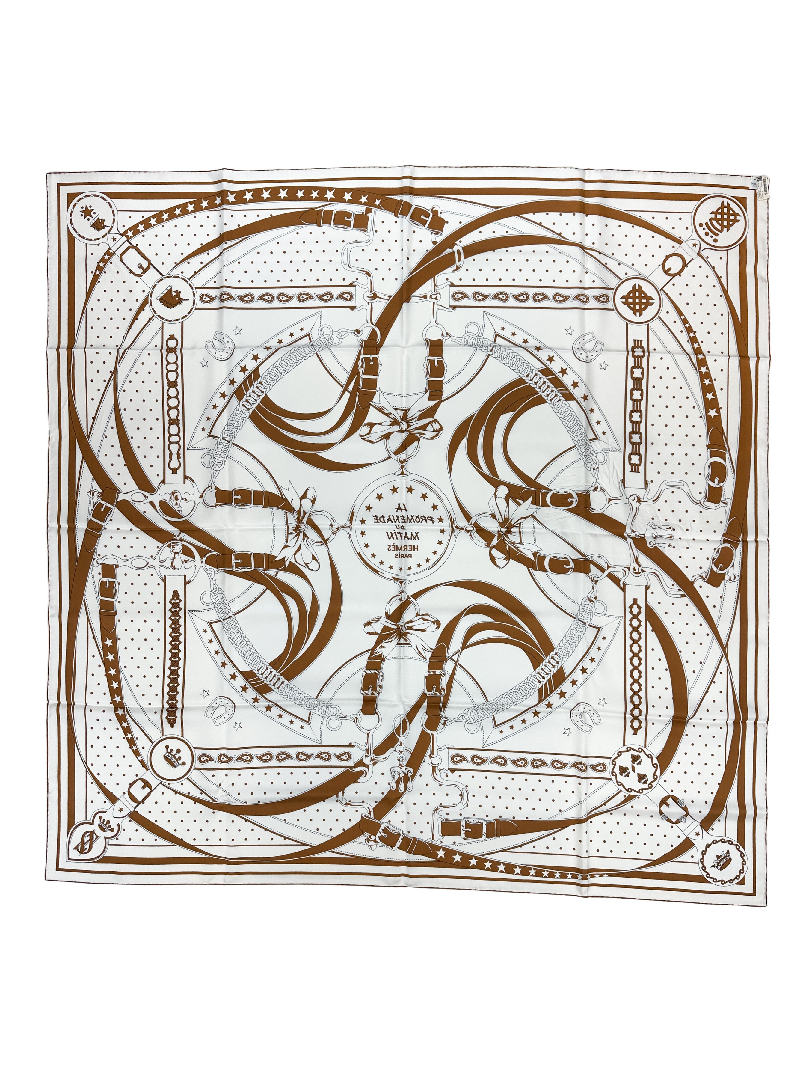 Hermès La Promenade du Matin Bandana Double Face Silk 140