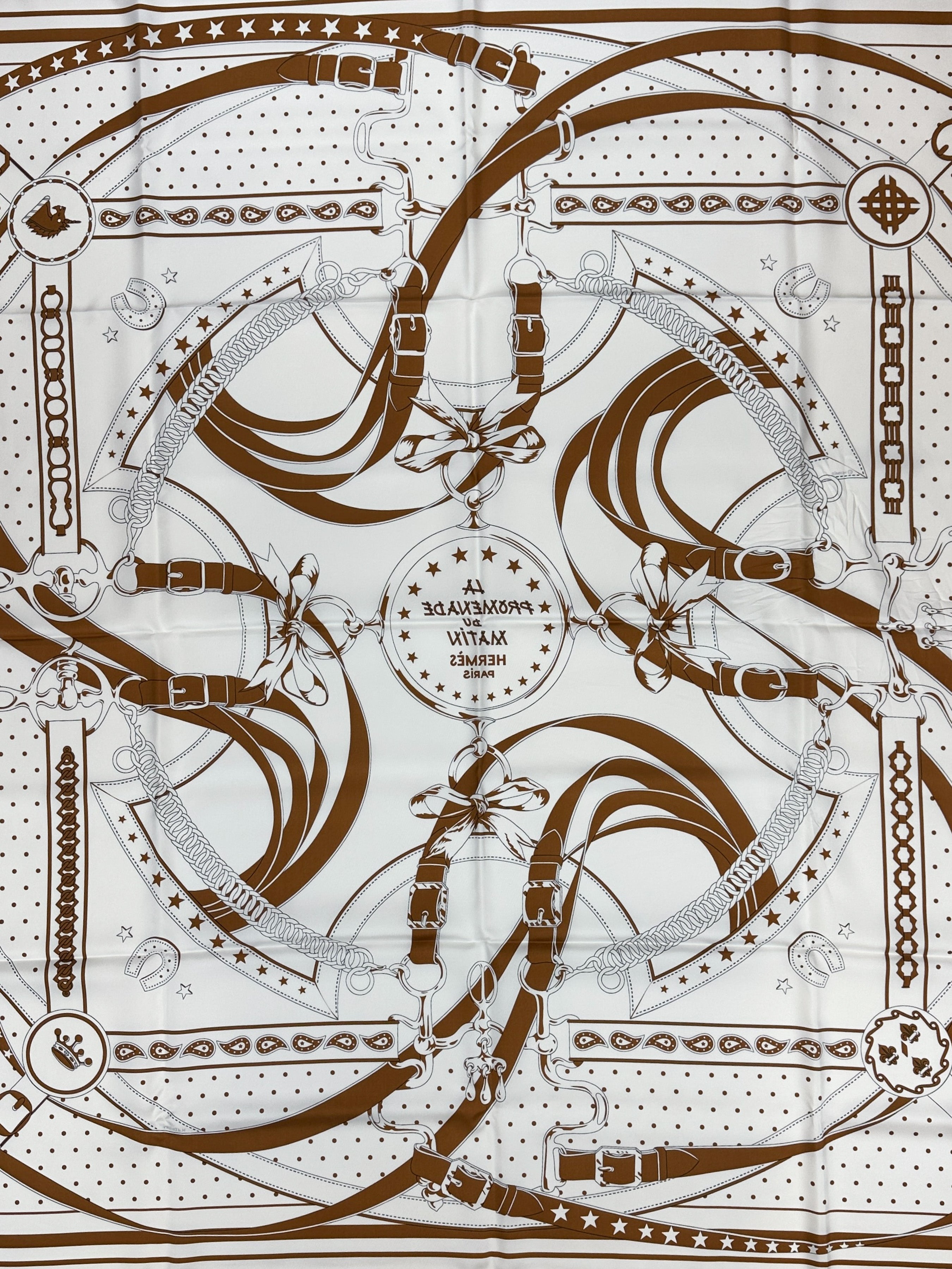 Hermès La Promenade du Matin Bandana Double Face Silk 140
