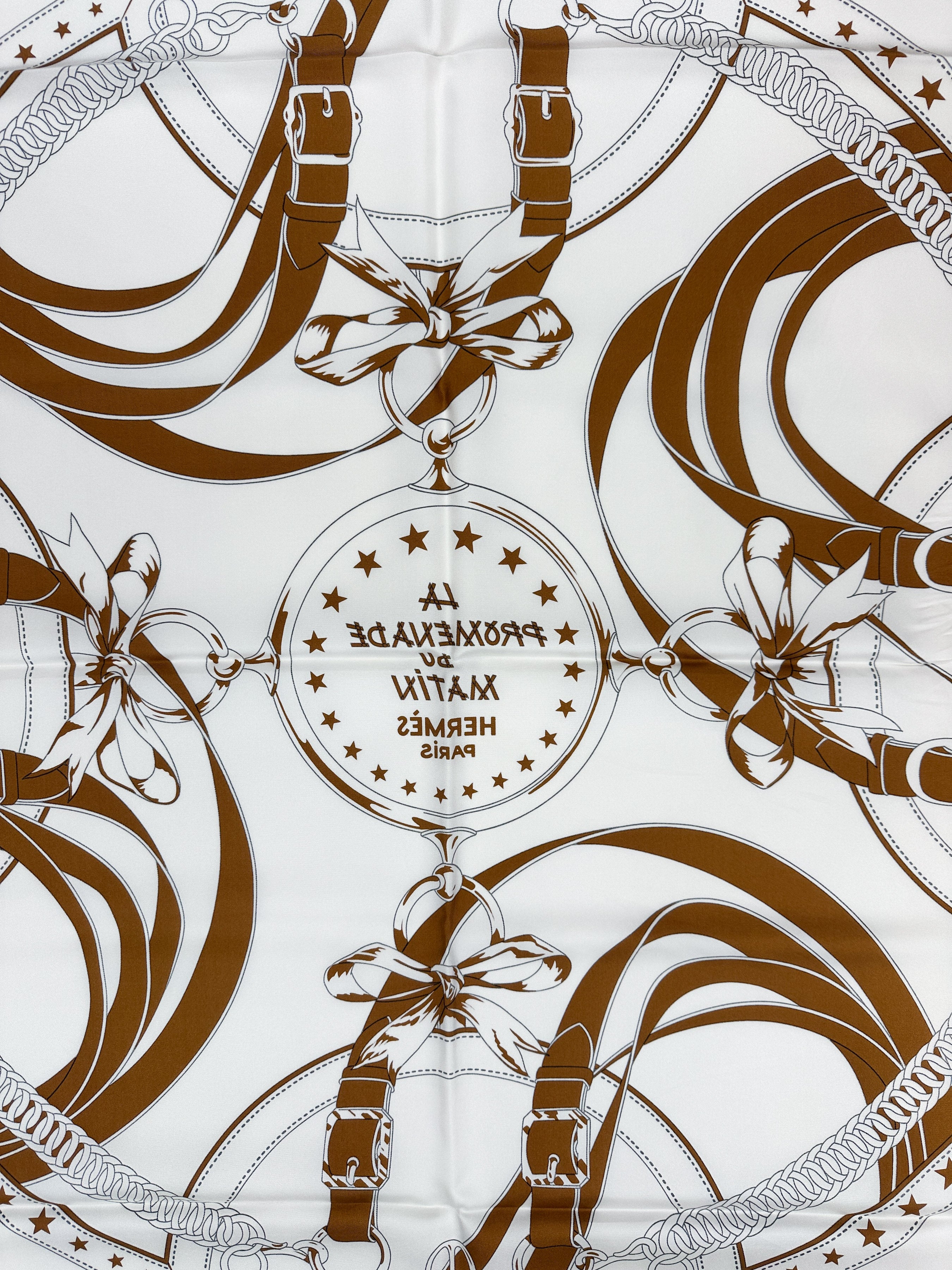 Hermès La Promenade du Matin Bandana Double Face Silk 140