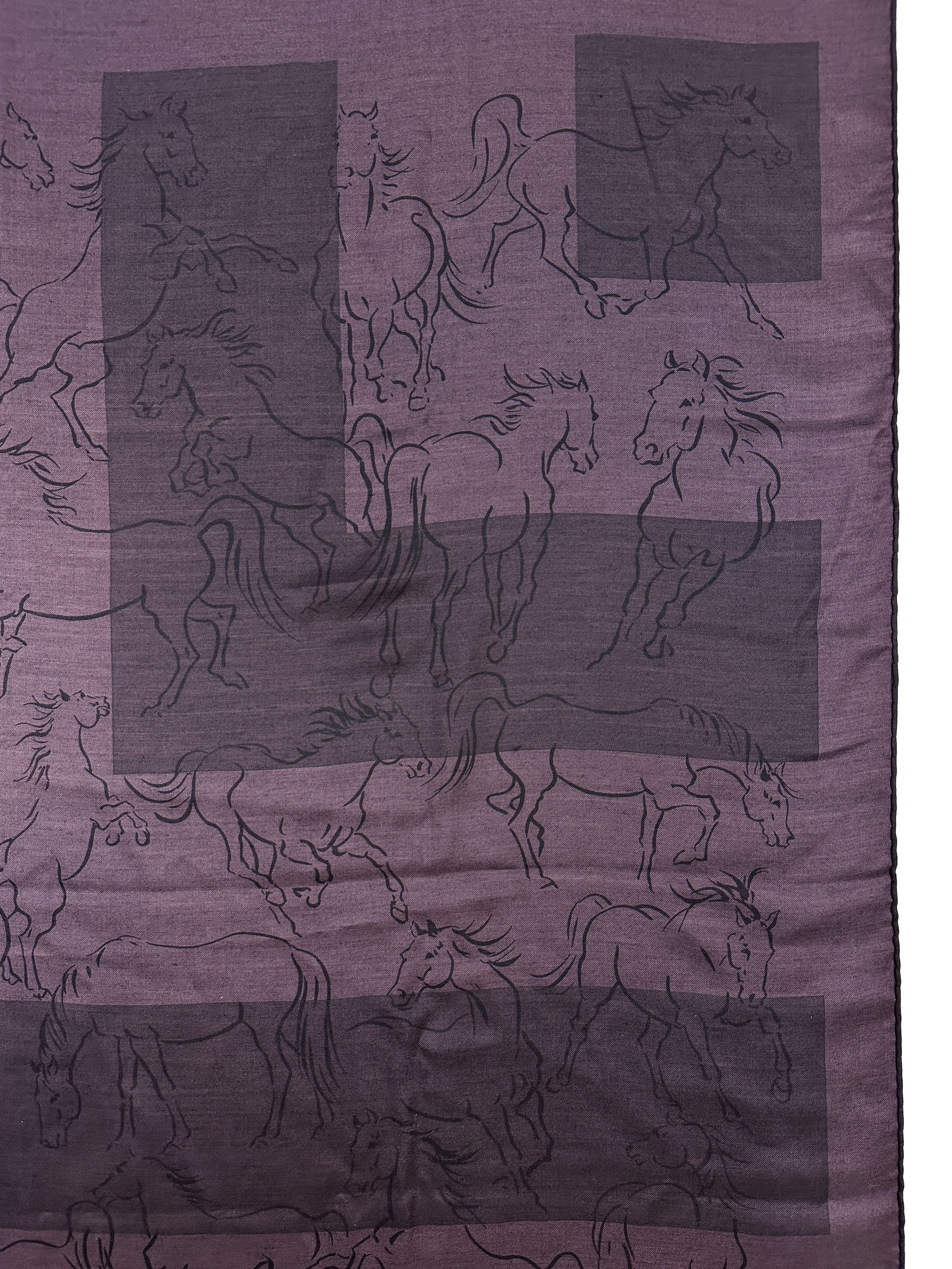 Hermès Les Etalons Horses Echarpe au Carre Rectangle