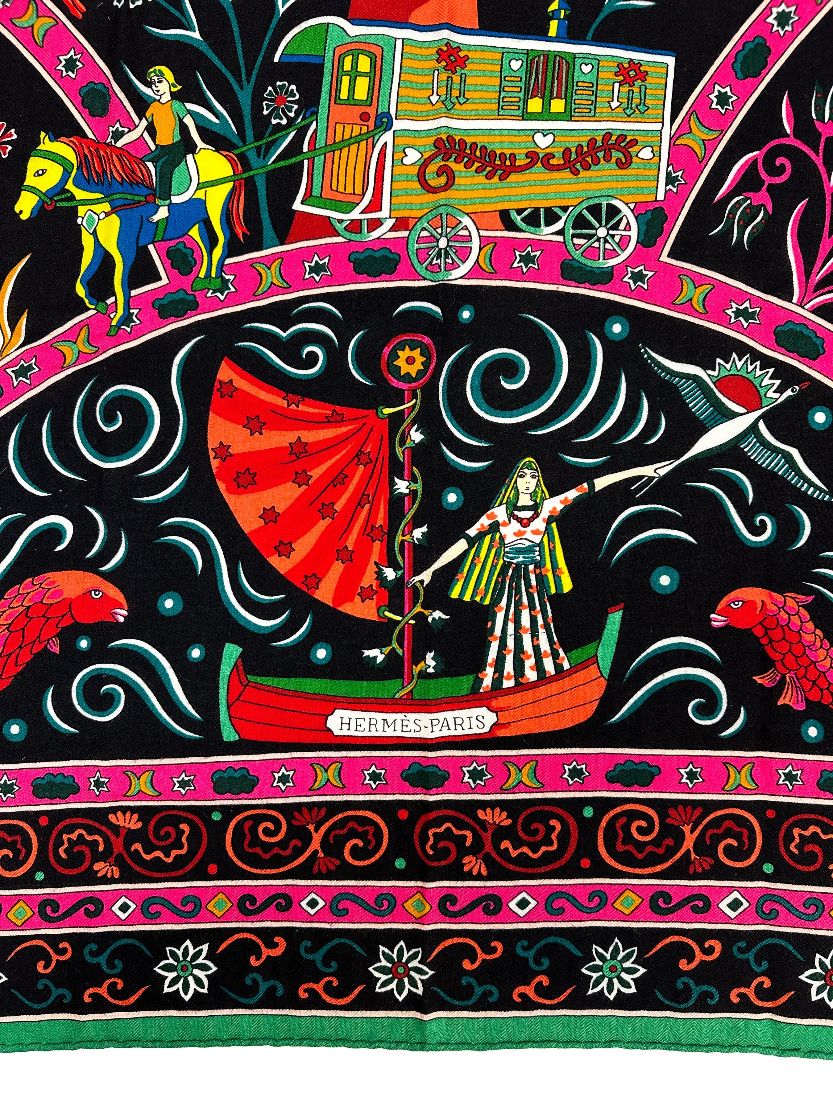 Hermès Peuple Du Vent Cashmere Silk 140