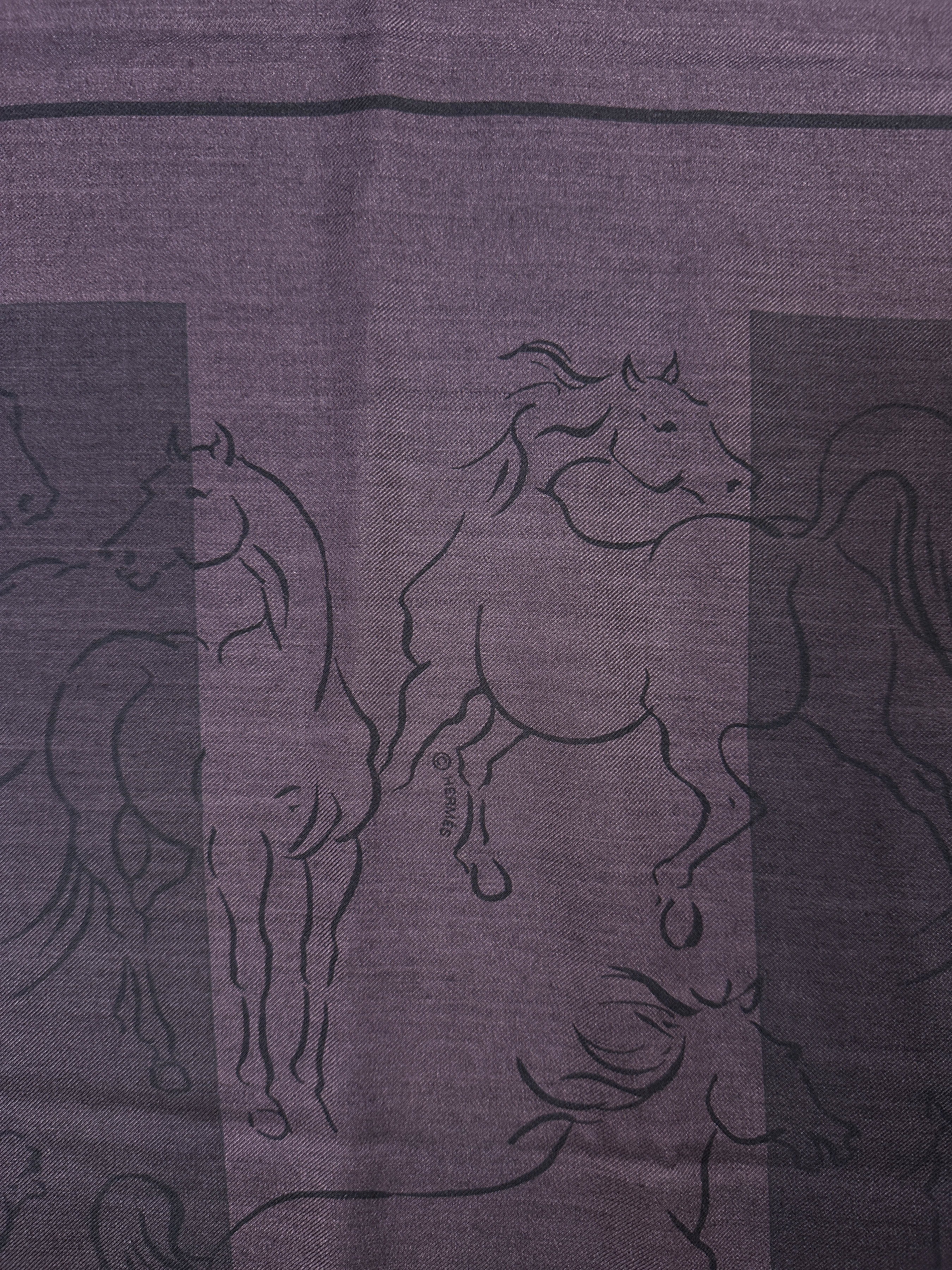 Hermès Les Etalons Horses Echarpe au Carre Rectangle