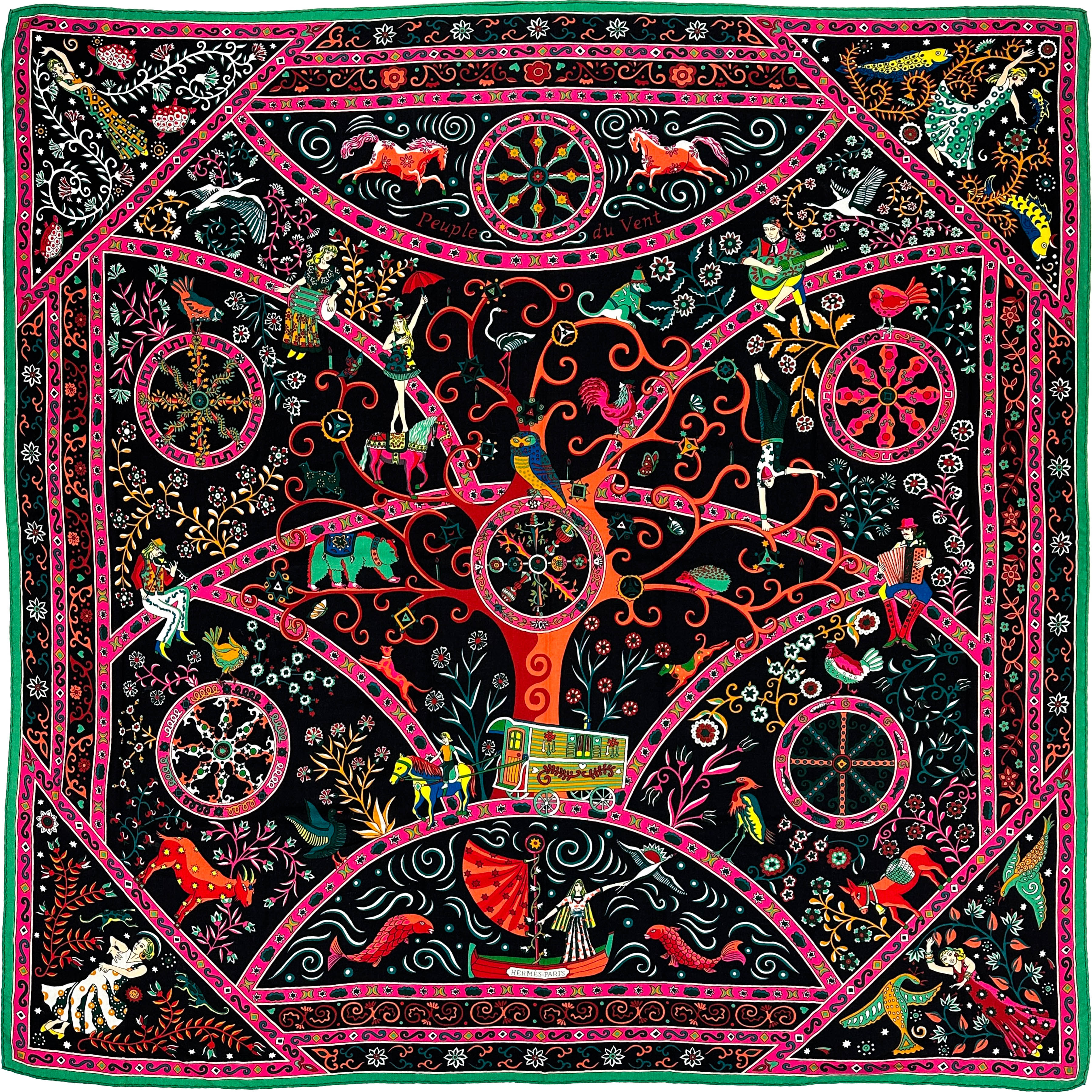 Hermès Peuple Du Vent Cashmere Silk 140