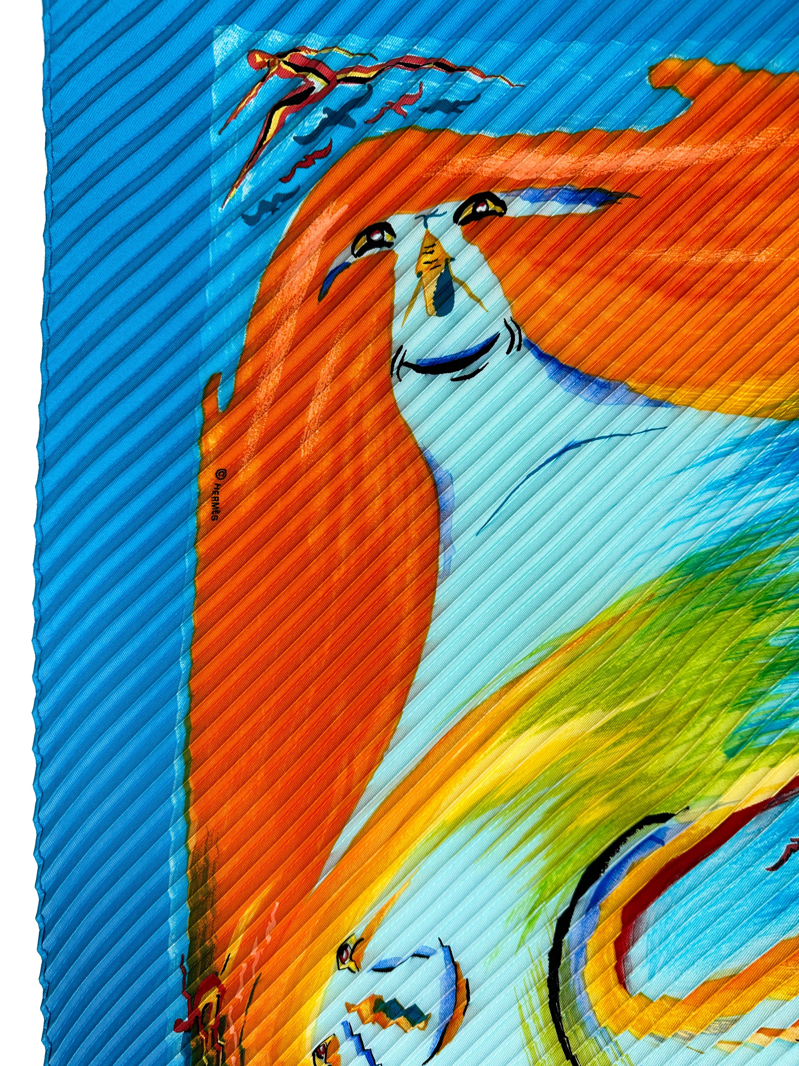 Hermès Smiles In Third Millenary Plissé 90