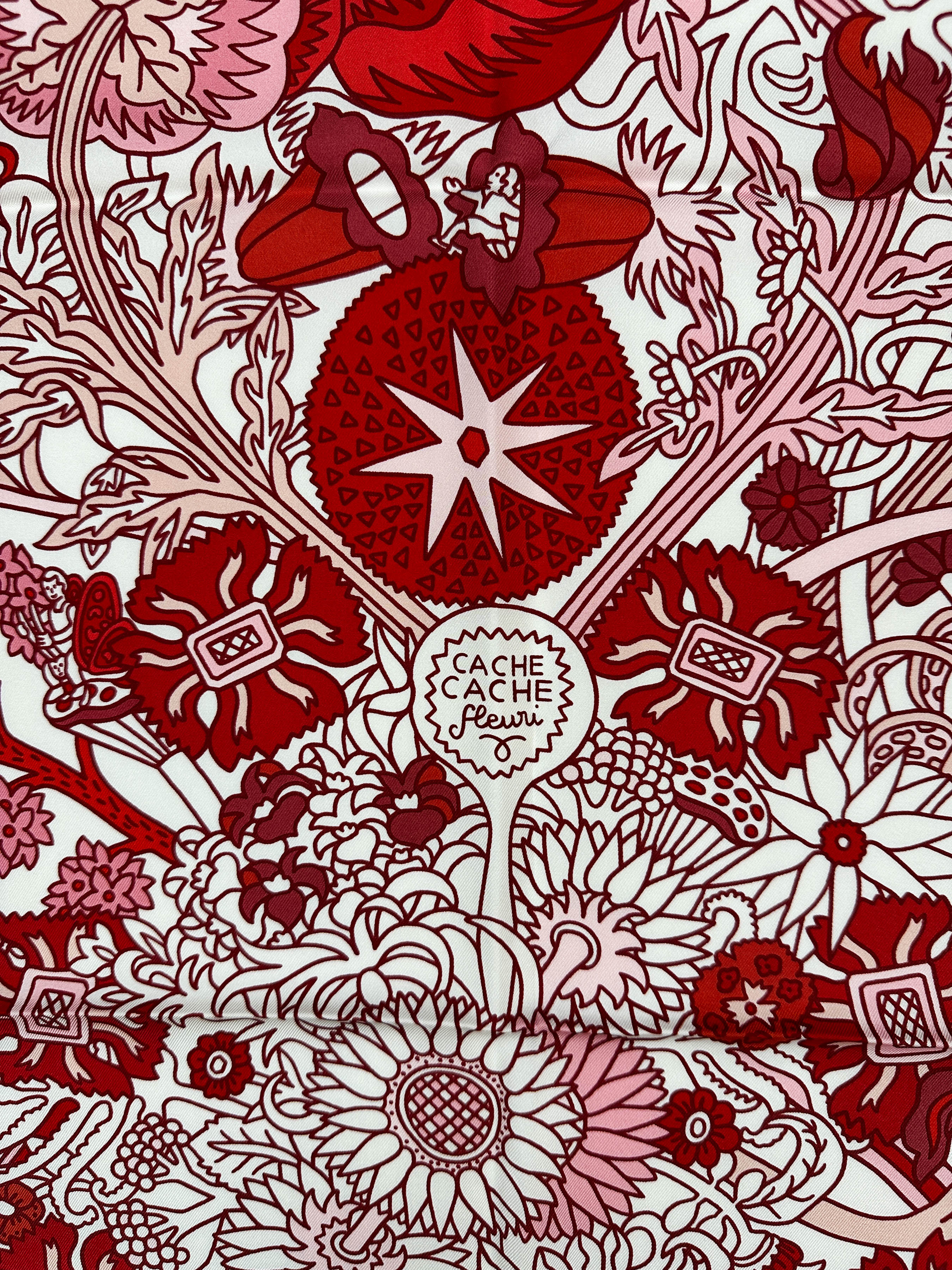 Hermès Cache Cache Fleuri 90