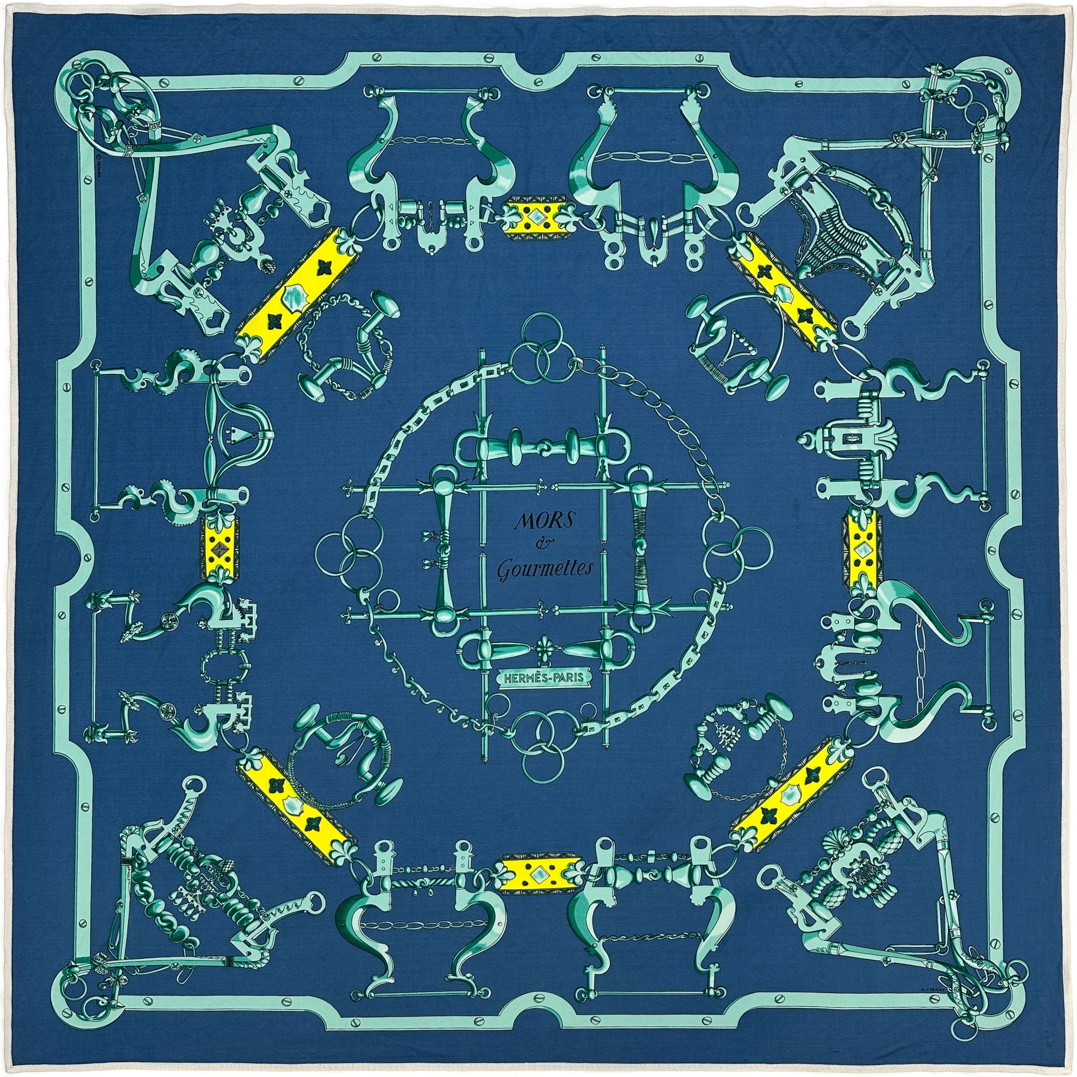 Hermès Mors et Gourmettes Silk Jersey 90