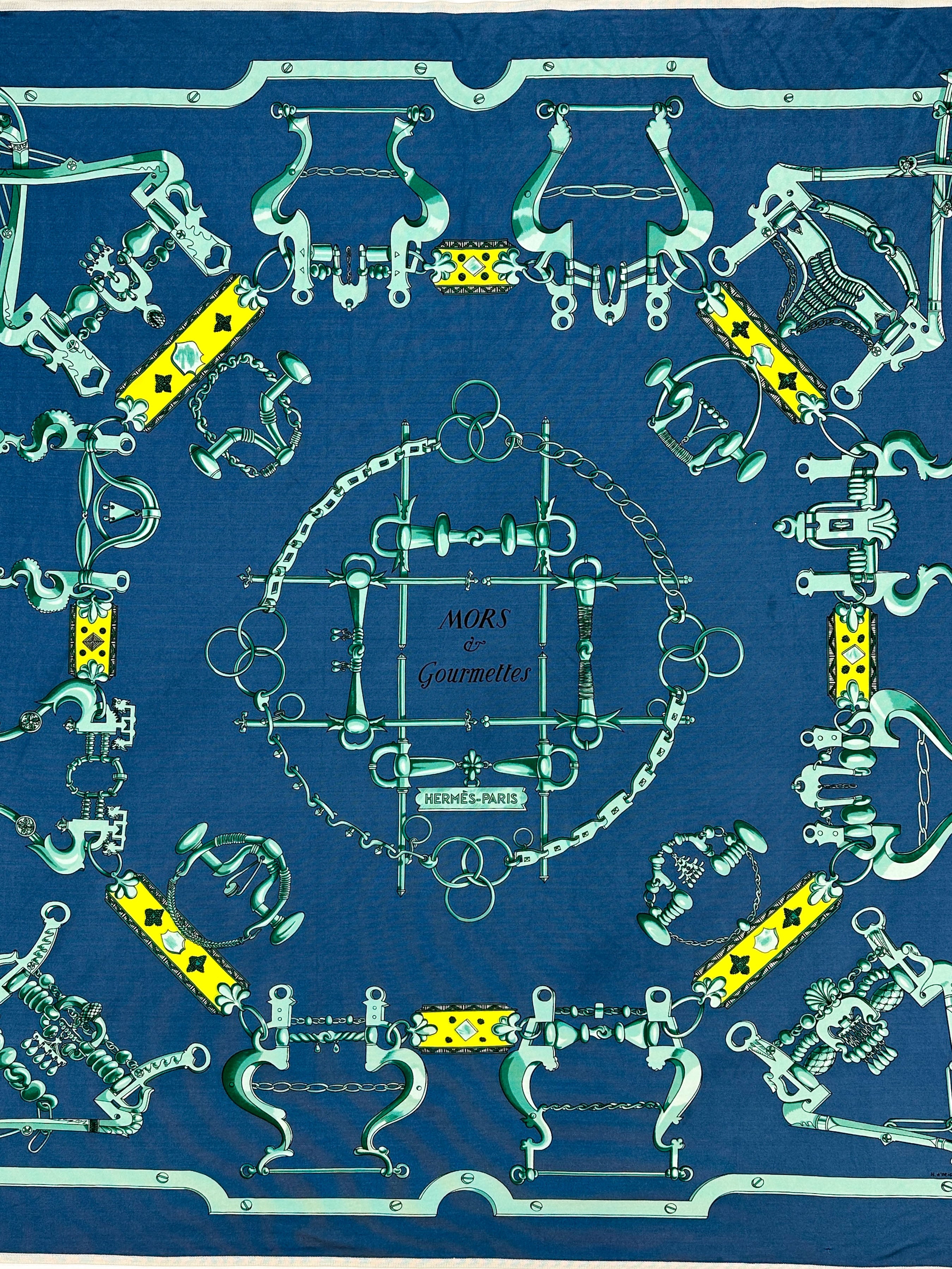 Hermès Mors et Gourmettes Silk Jersey 90