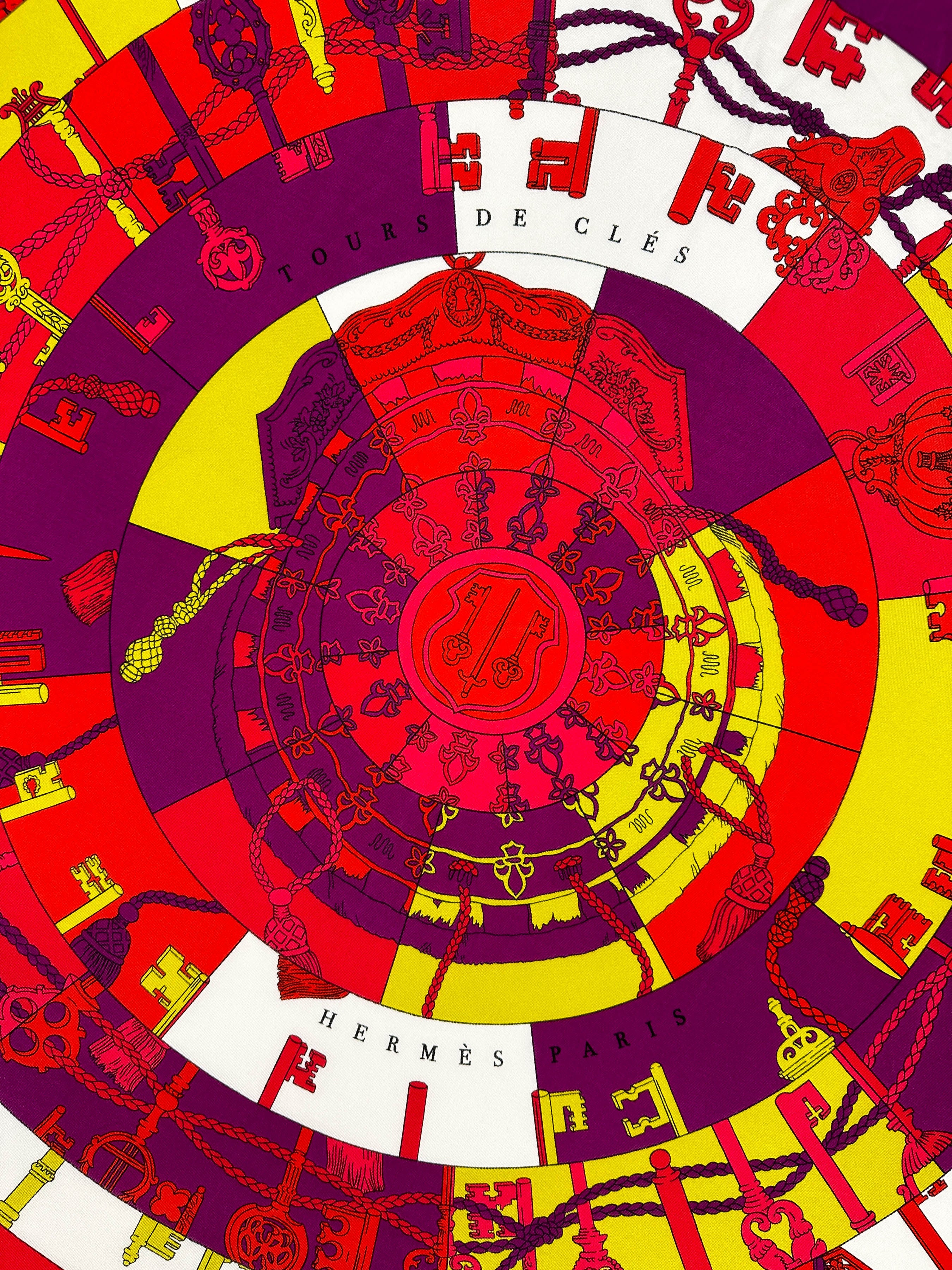 Hermès Tours de Clés Silk Jersey 90