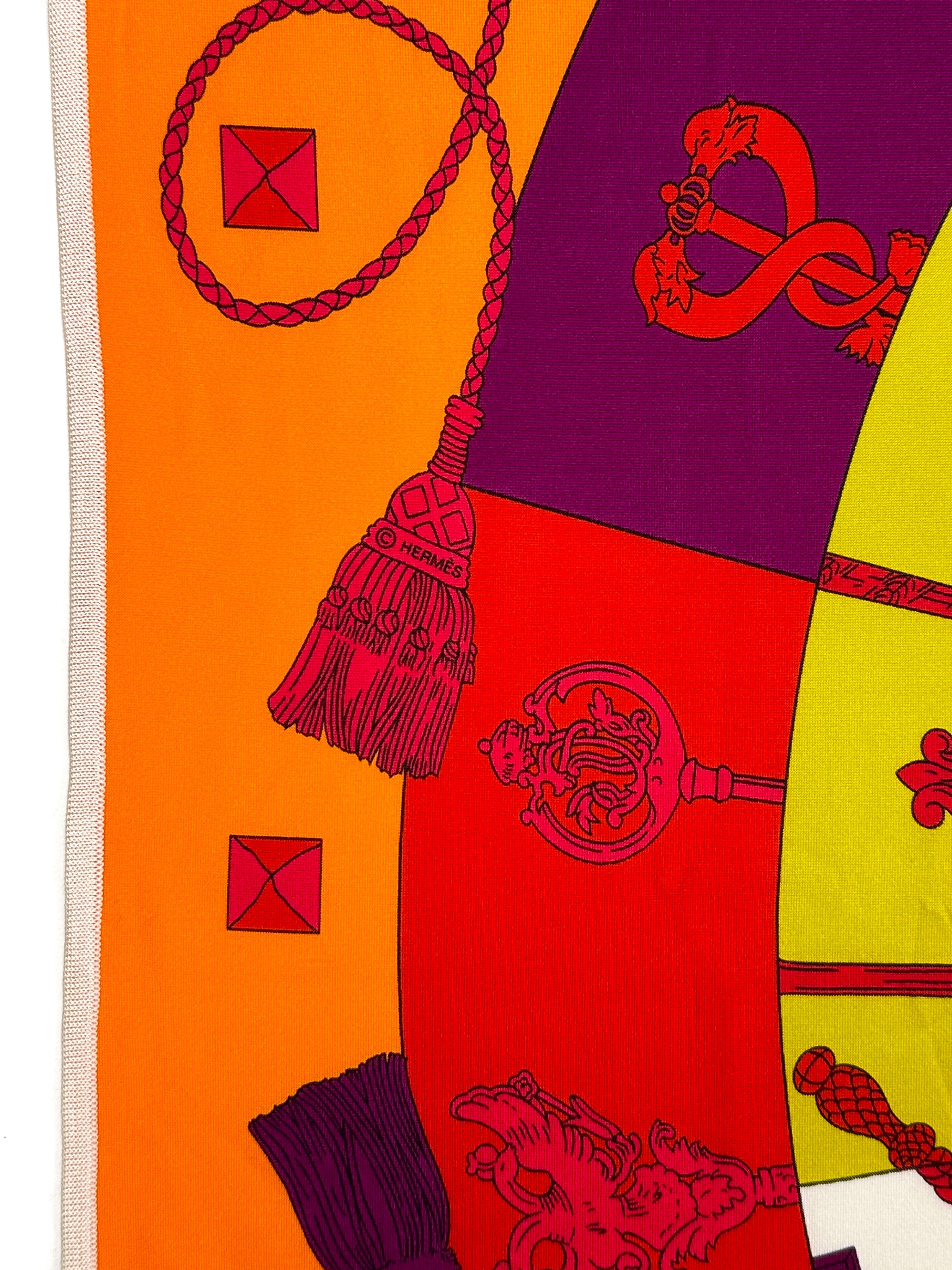 Hermès Tours de Clés Silk Jersey 90