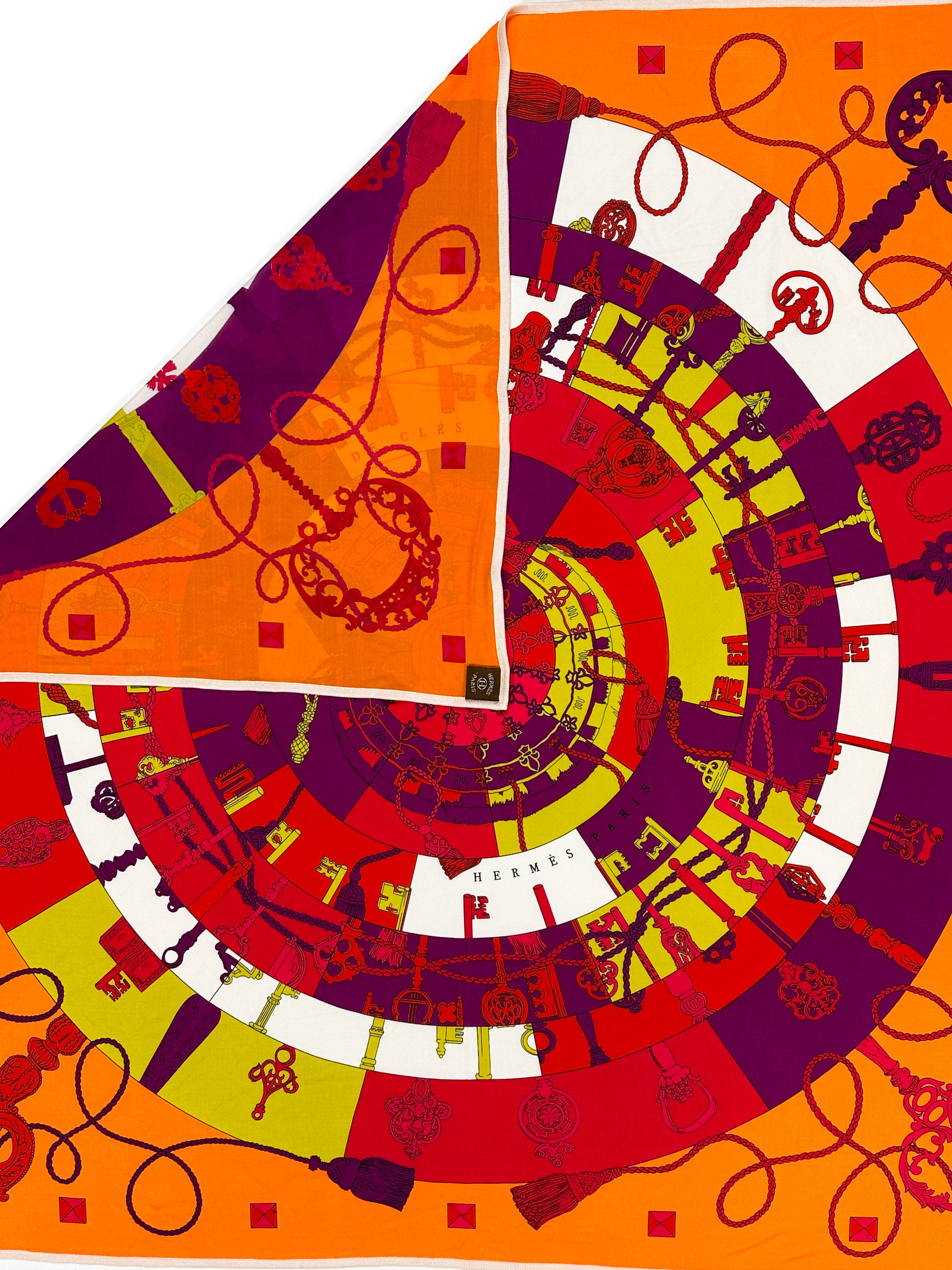 Hermès Tours de Clés Silk Jersey 90