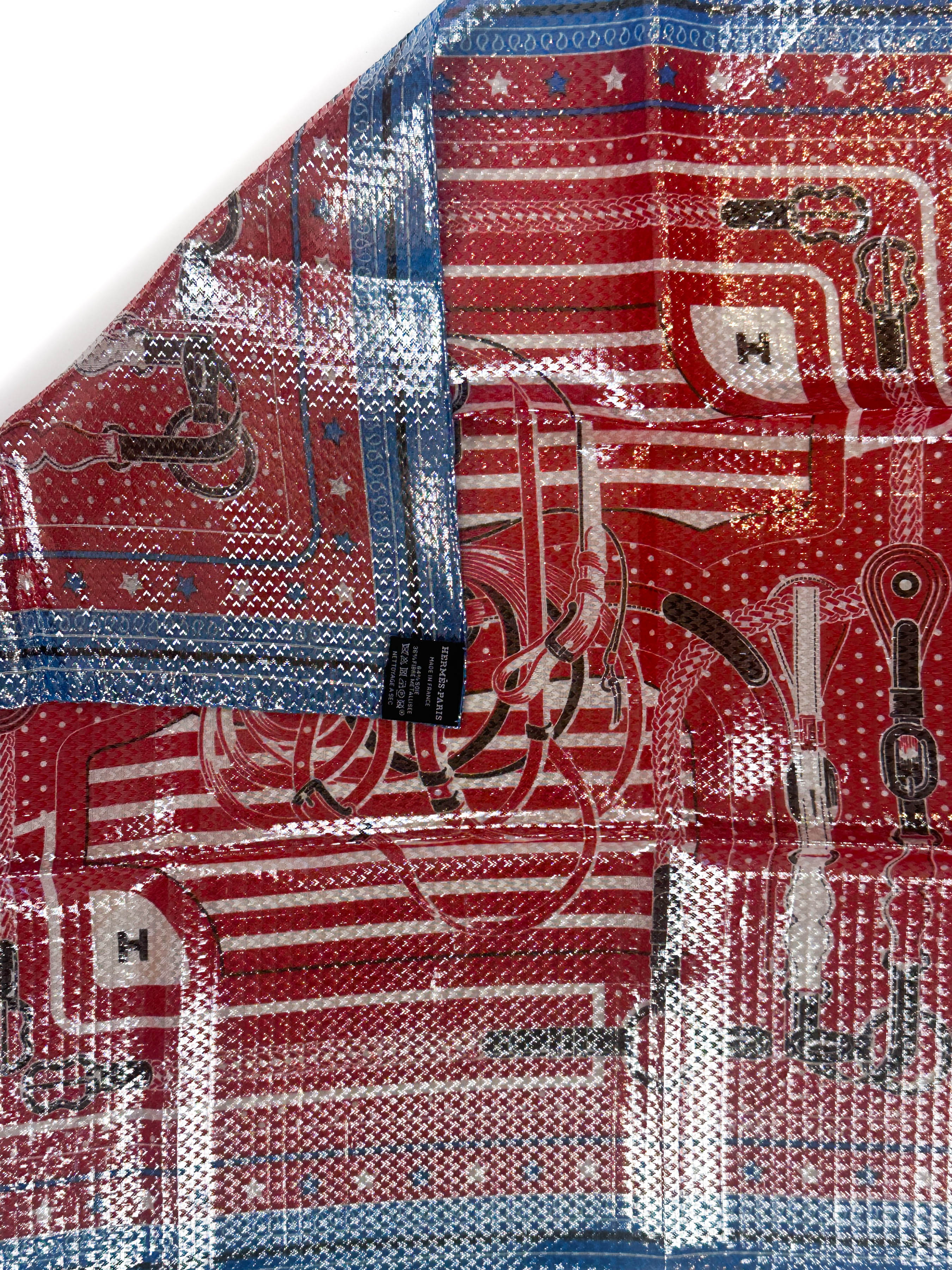 Hermès Coaching Disco Metallic Bandana 55