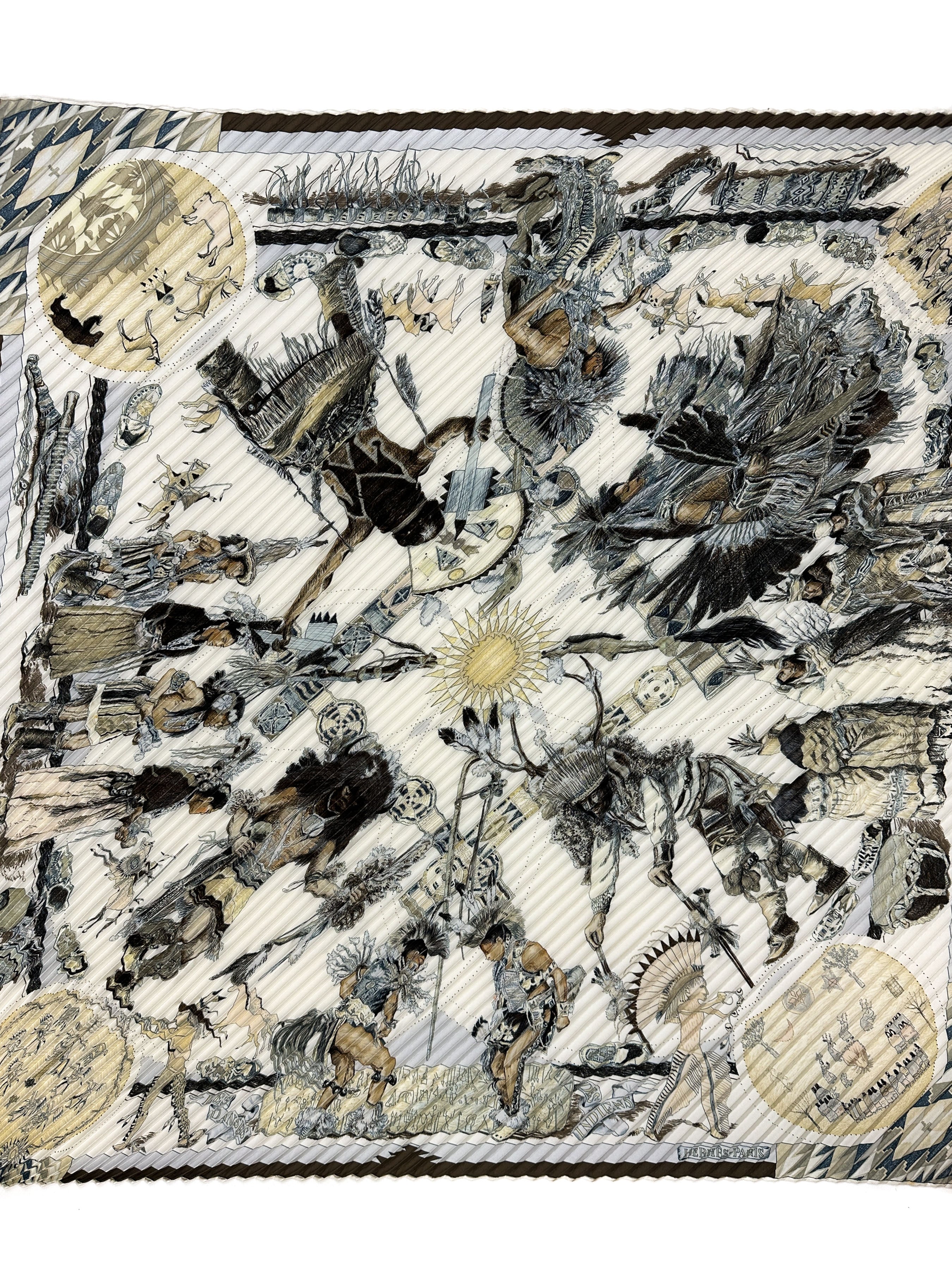 Hermès Les Danses des Indiens Plissé 90