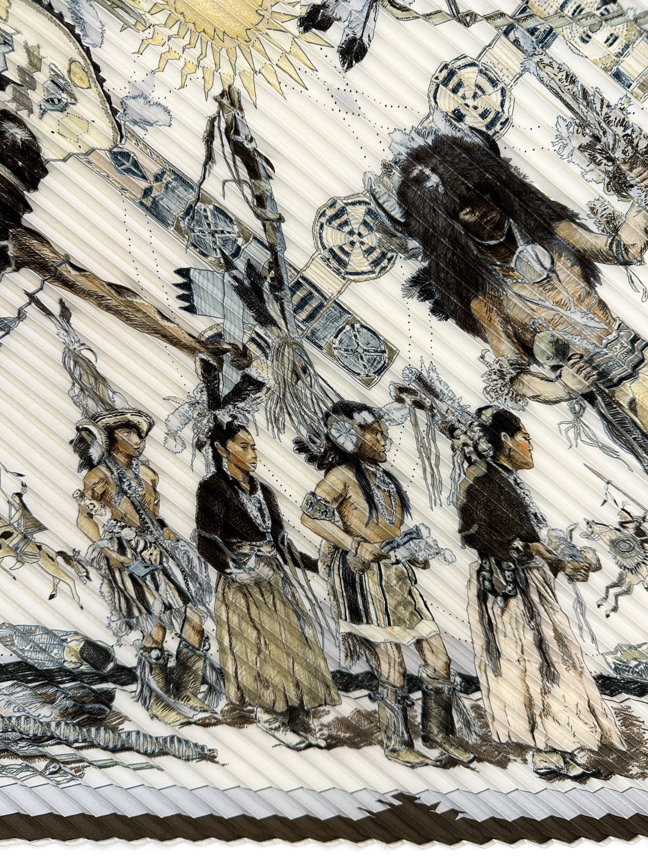 Hermès Les Danses des Indiens Plissé 90