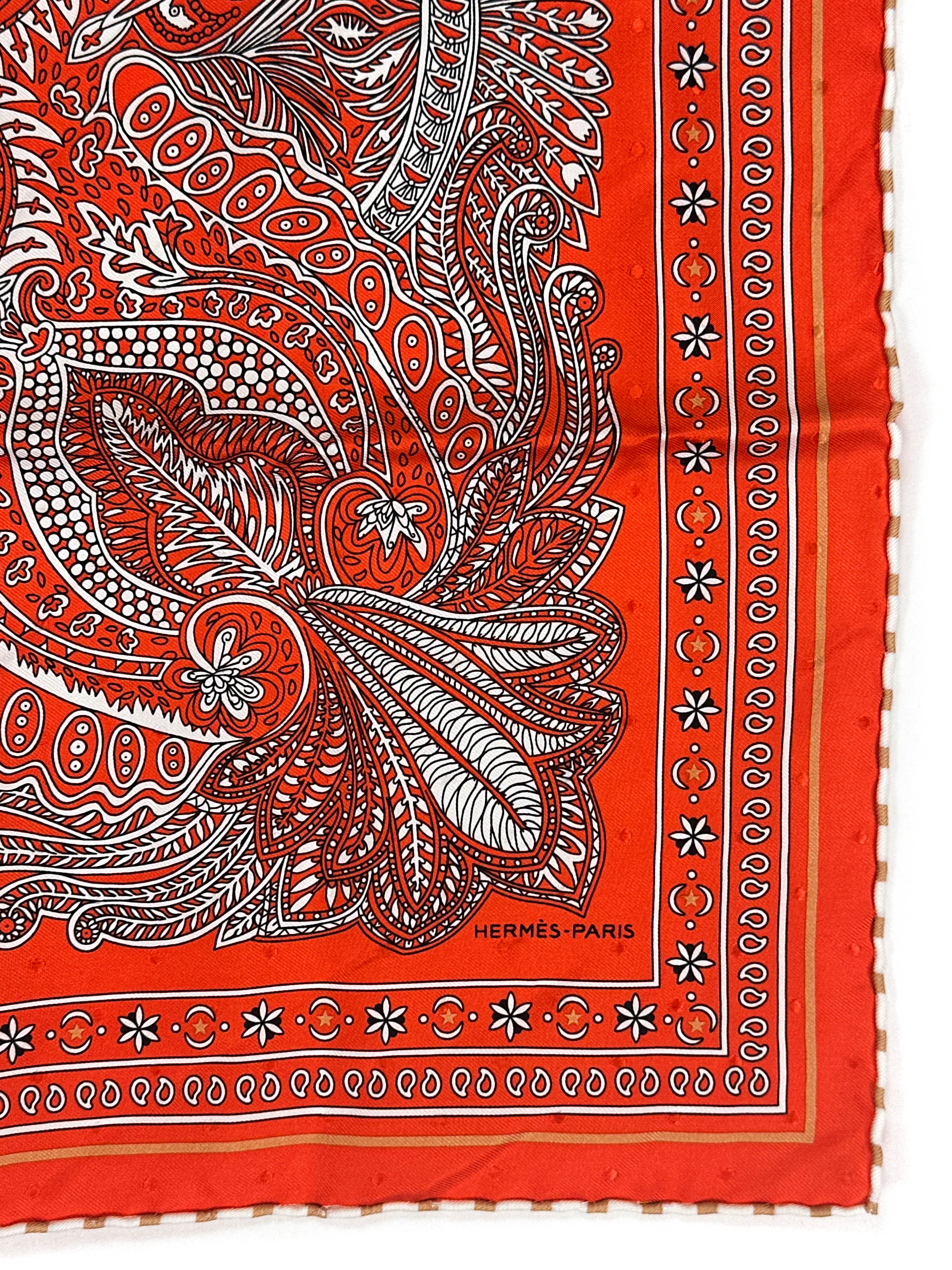 Hermès Le Jardin de Maharani Jacquard Bandana 55