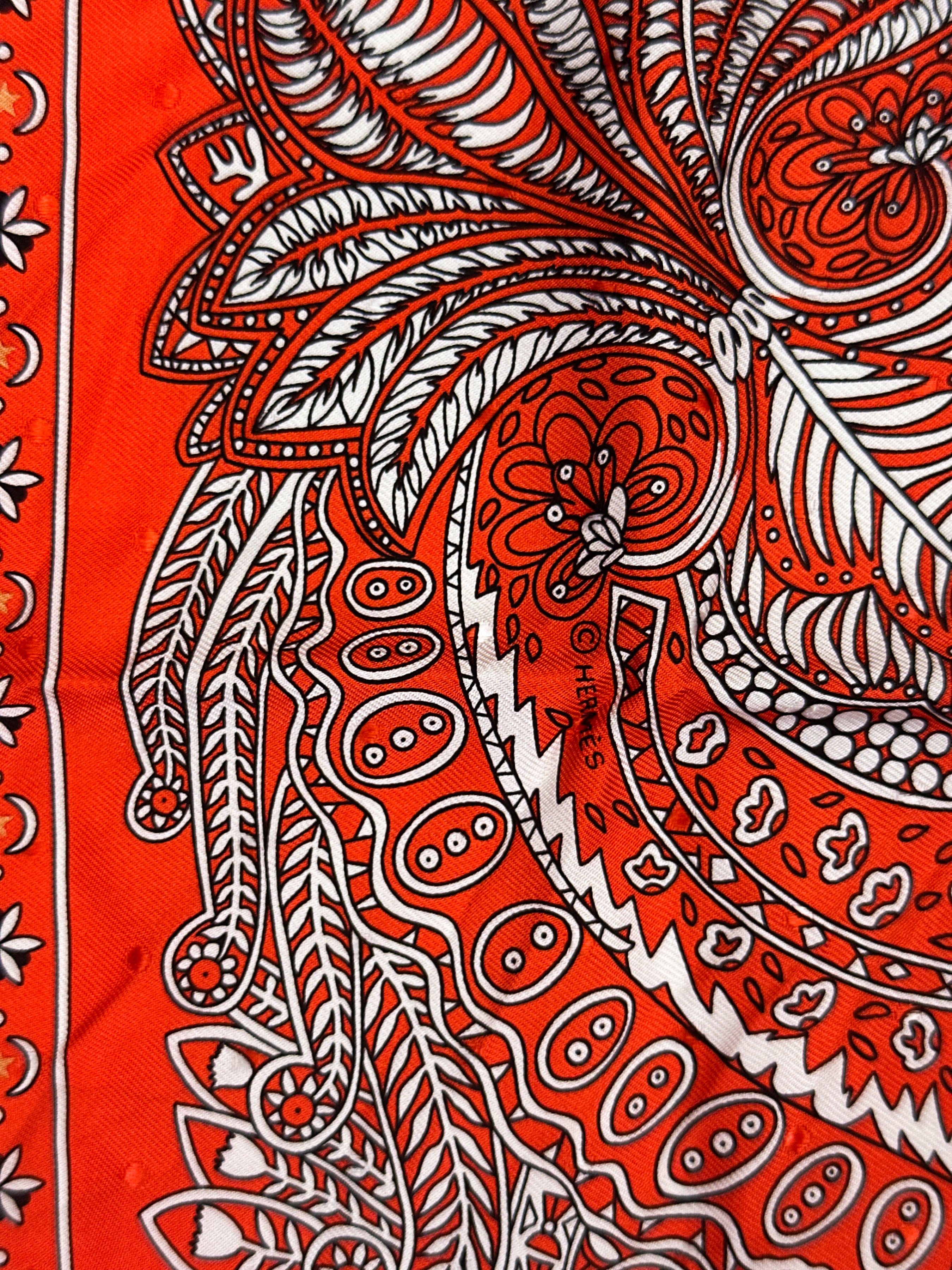 Hermès Le Jardin de Maharani Jacquard Bandana 55