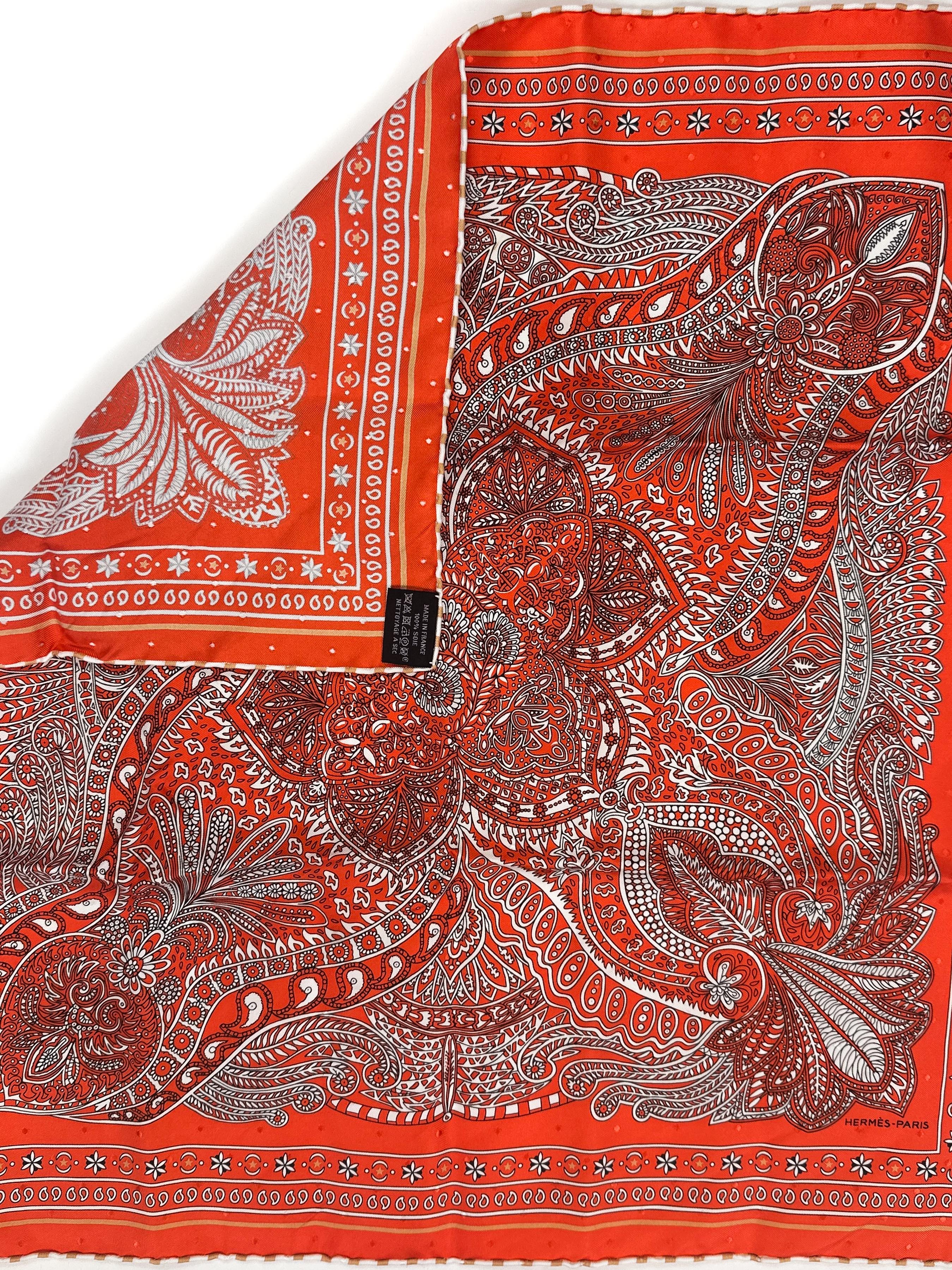 Hermès Le Jardin de Maharani Jacquard Bandana 55