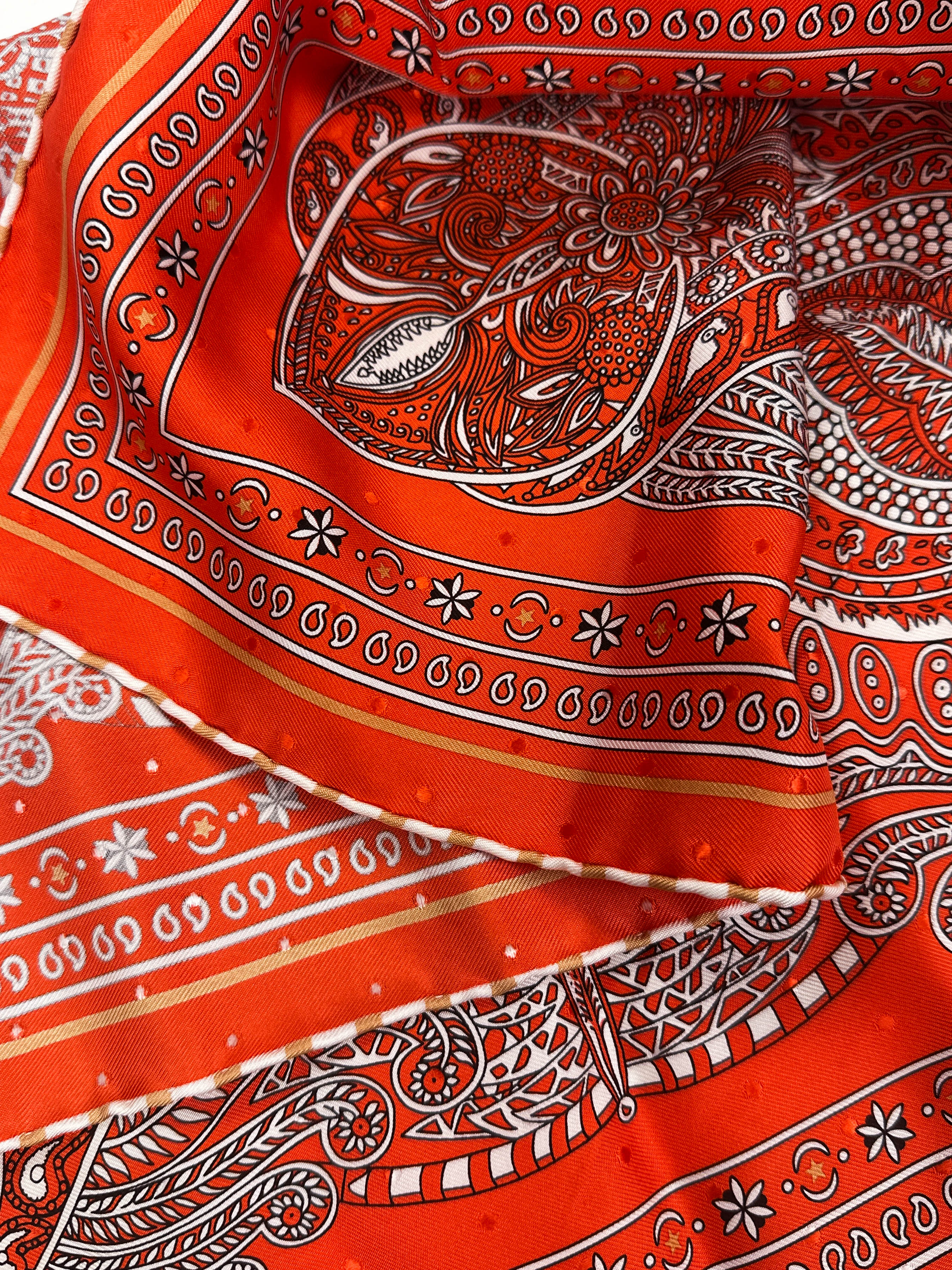 Hermès Le Jardin de Maharani Jacquard Bandana 55