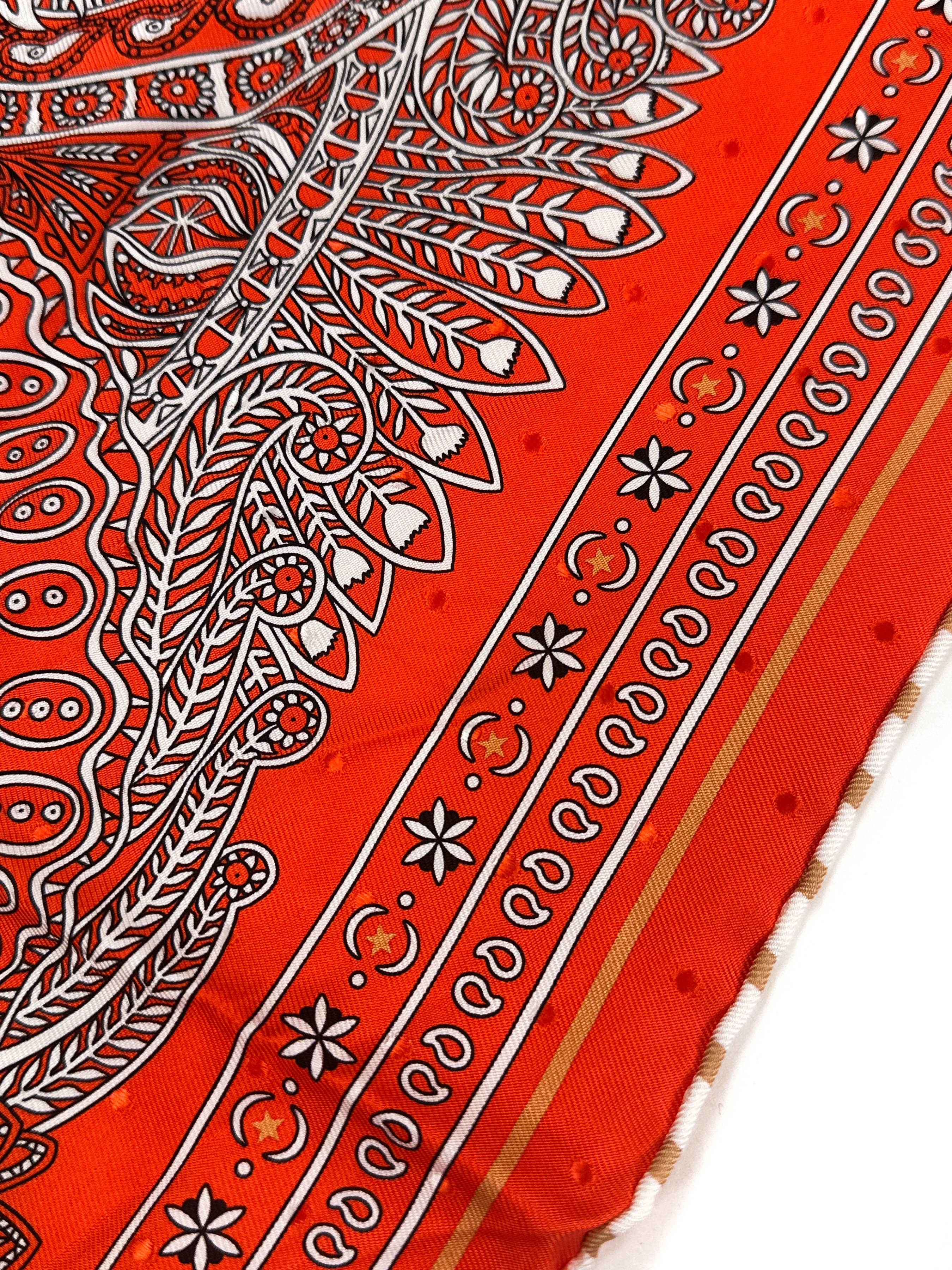 Hermès Le Jardin de Maharani Jacquard Bandana 55