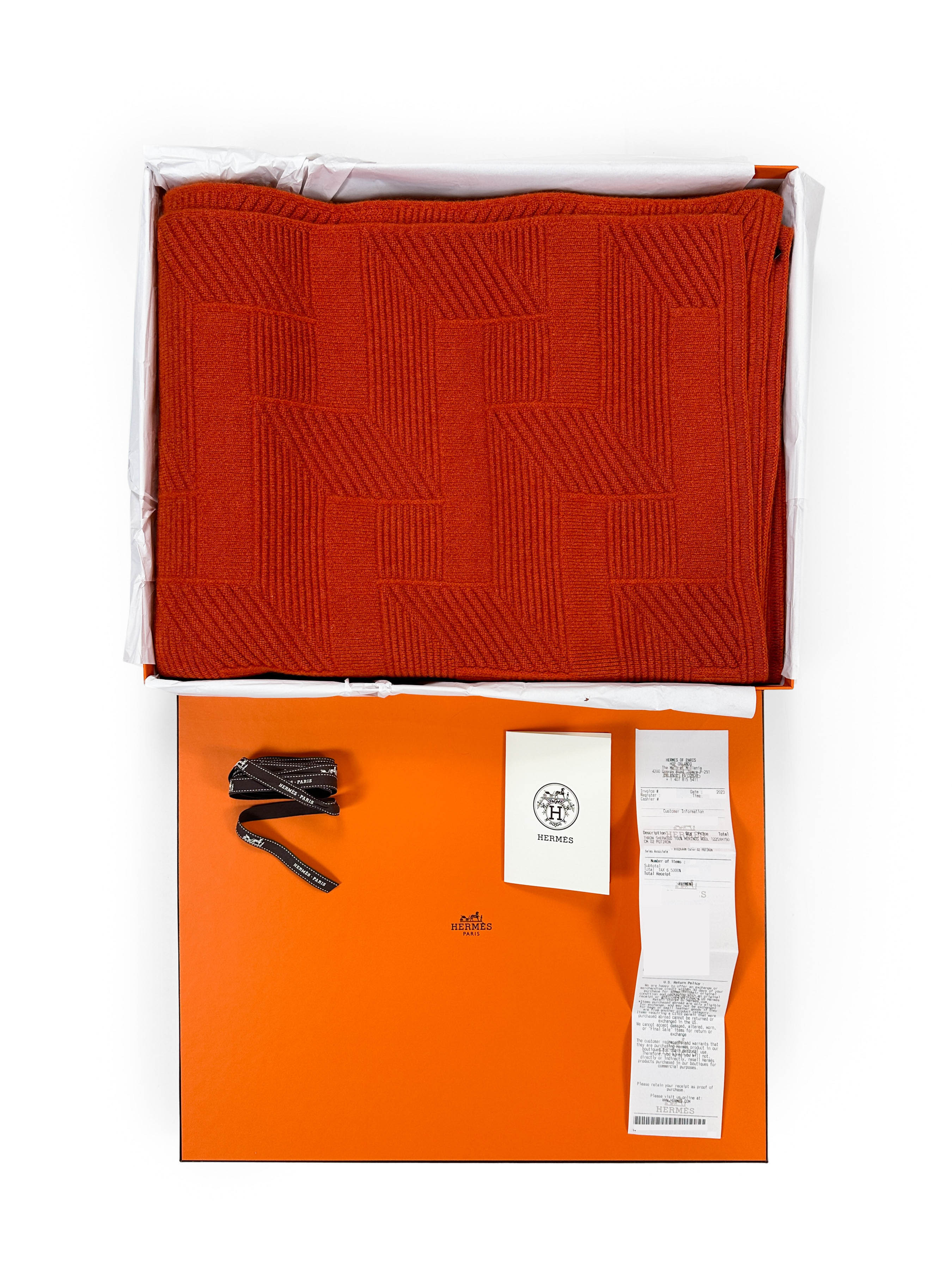 Hermès Sherwood H en Biais Wool Throw