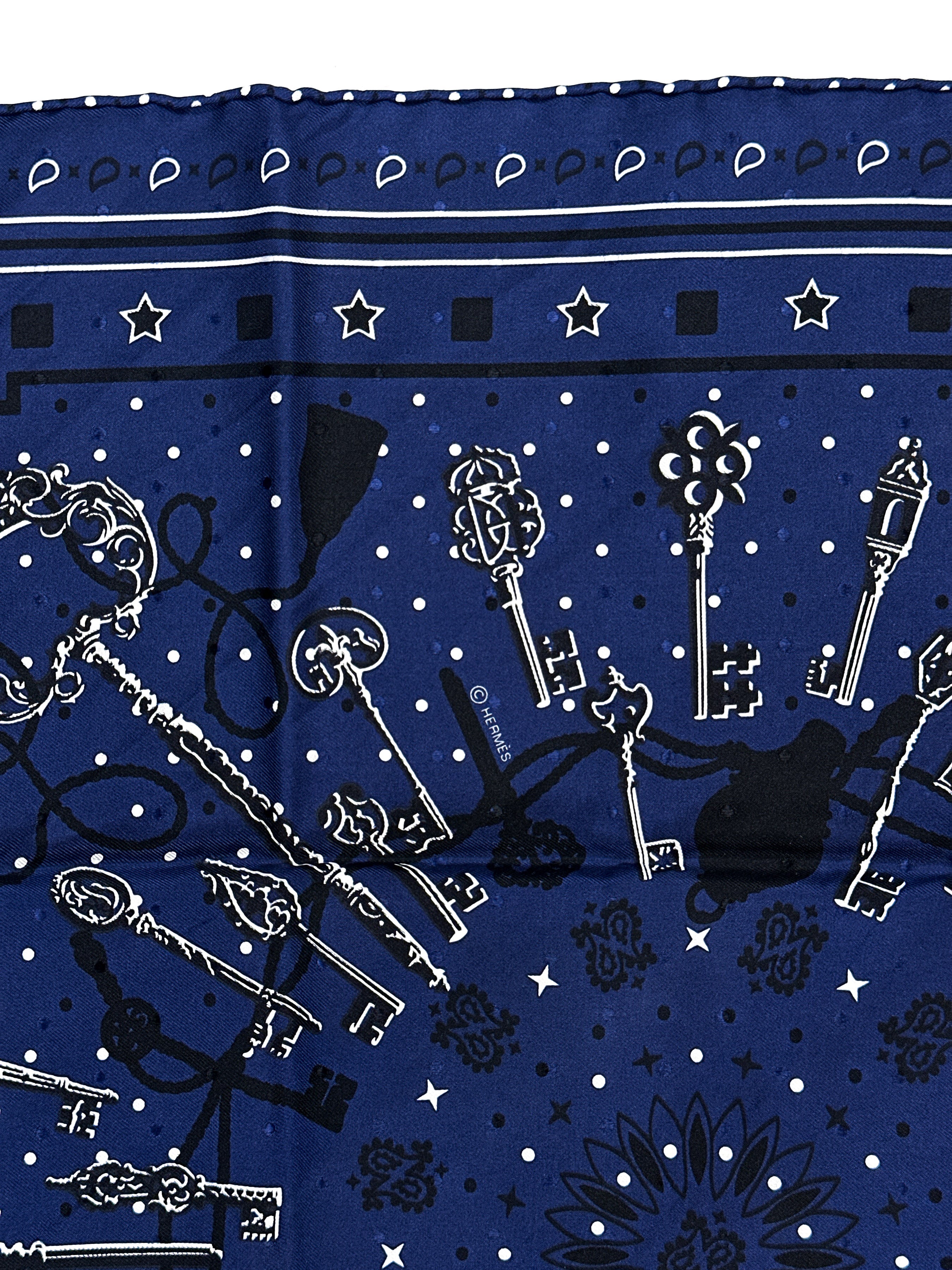 Hermès Les Cles Jacquard Bandana 55