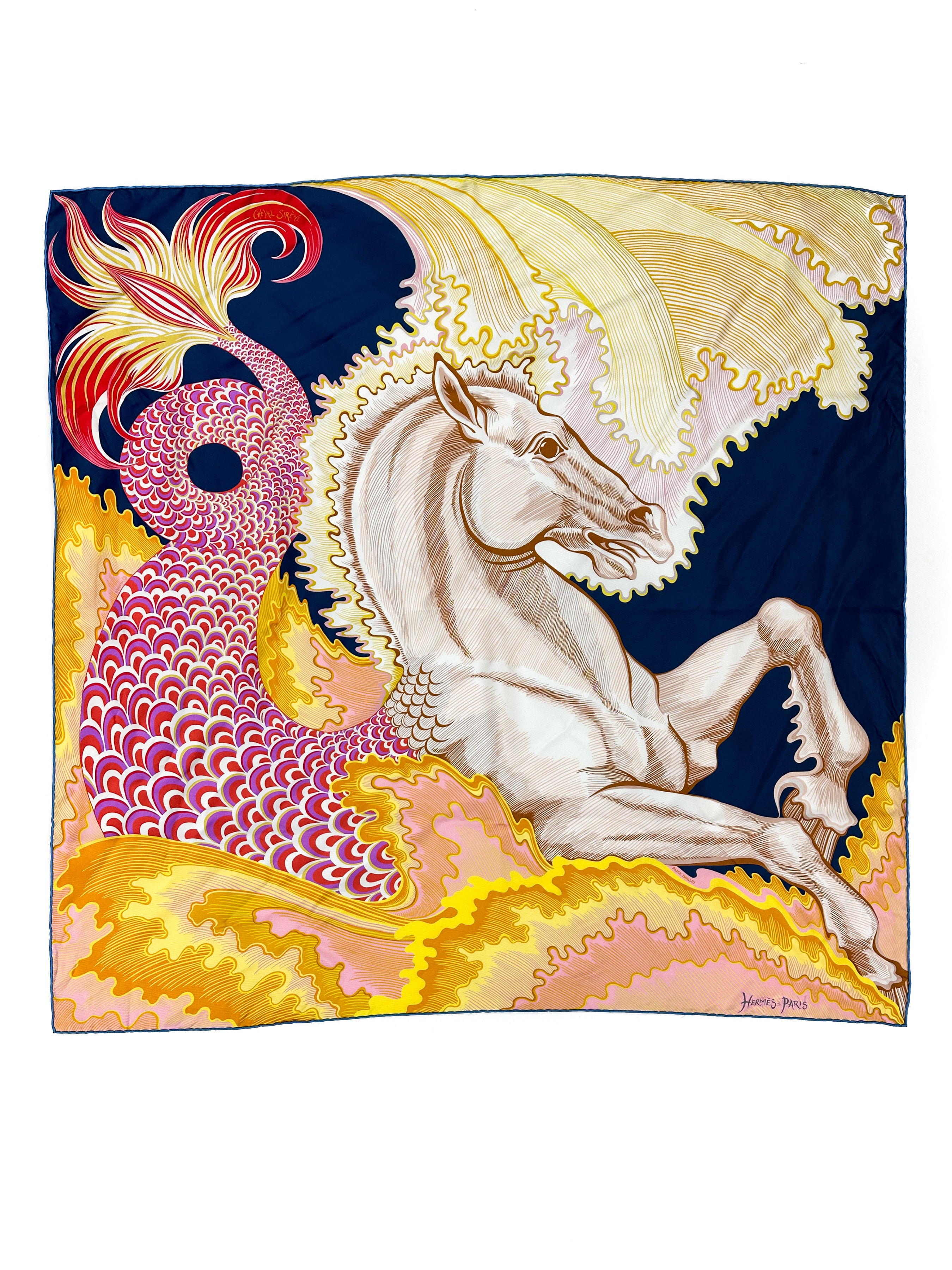 Hermès Cheval Sirene Double Face 90