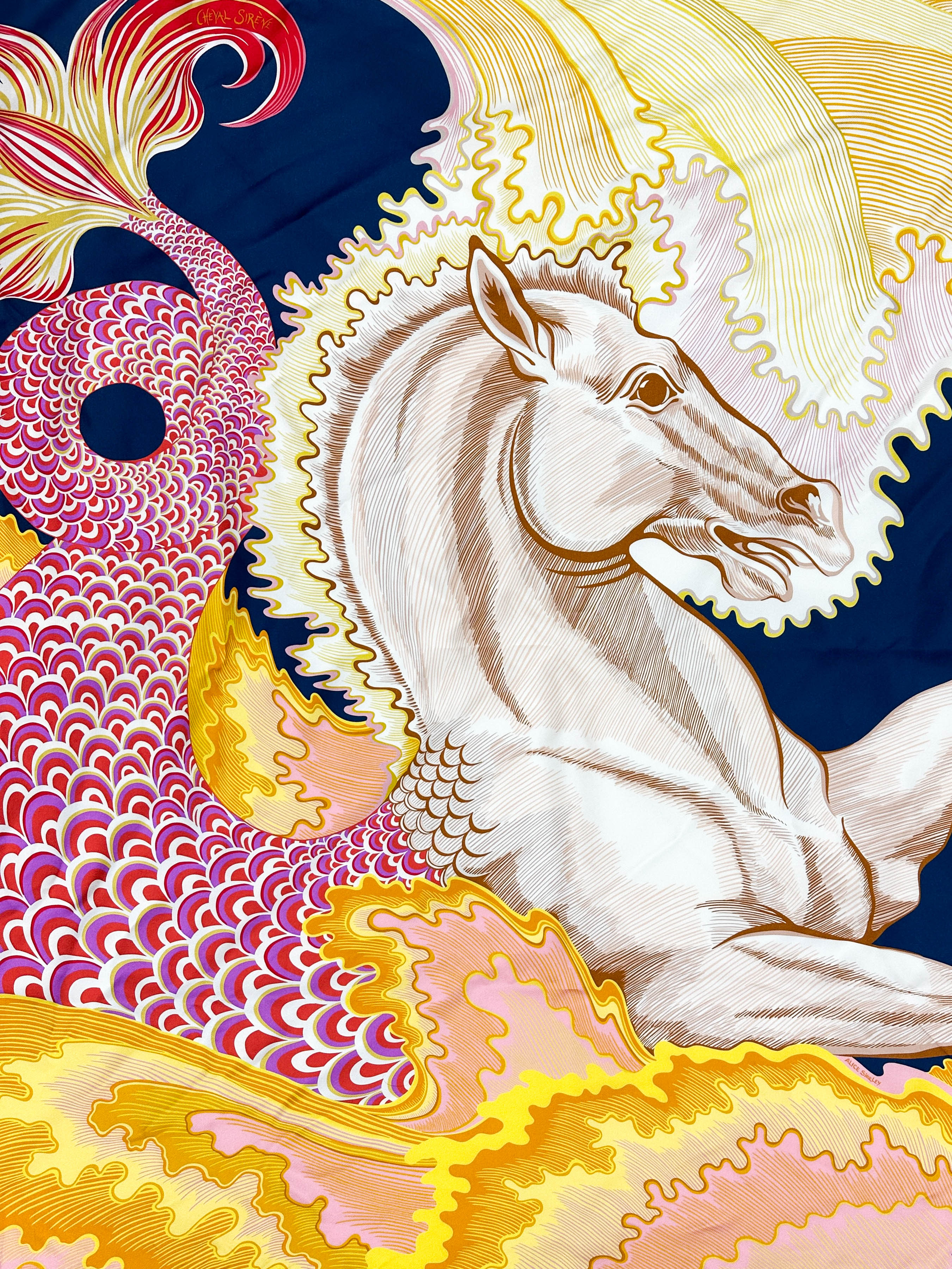 Hermès Cheval Sirene Double Face 90