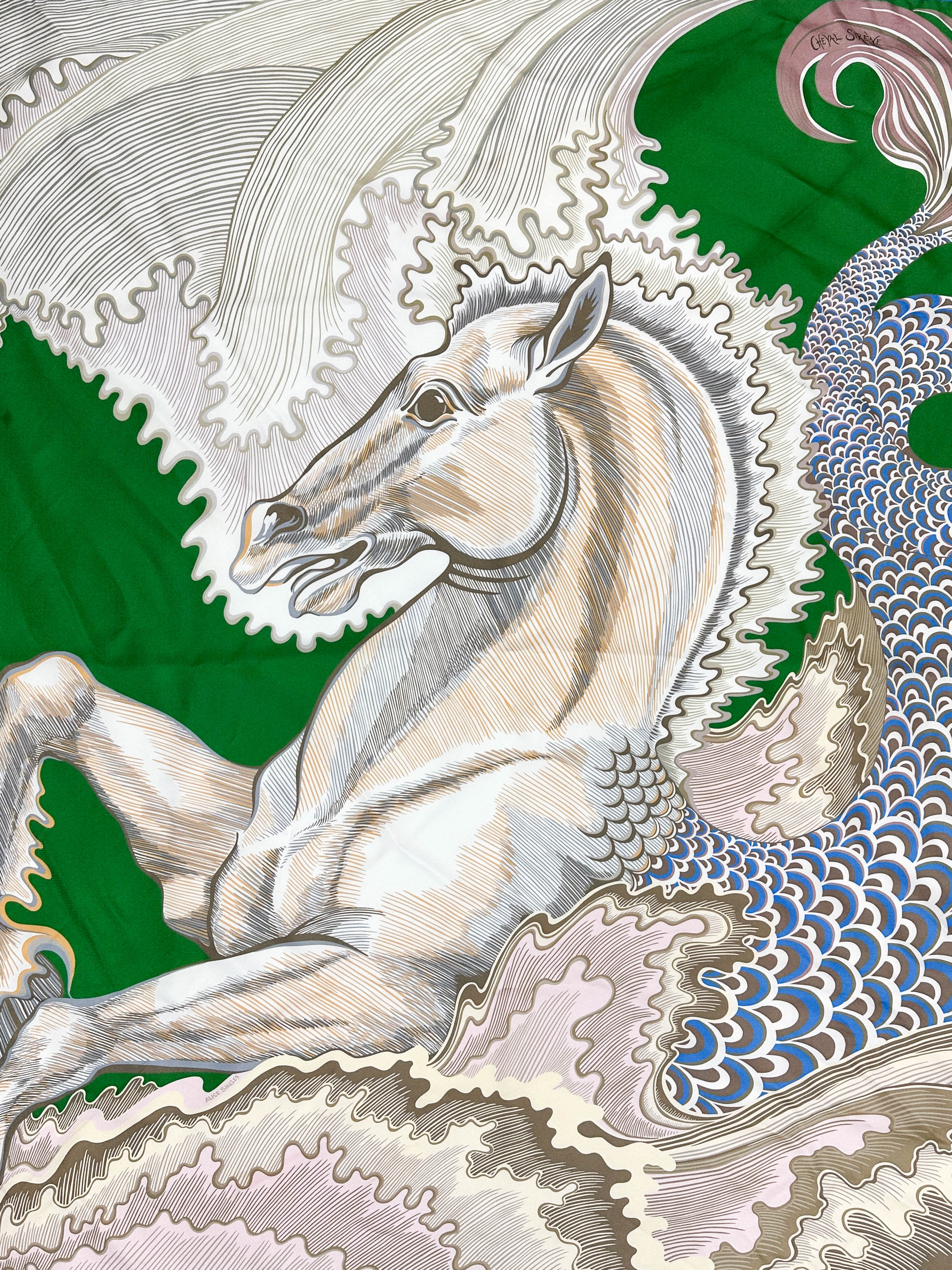 Hermès Cheval Sirene Double Face 90