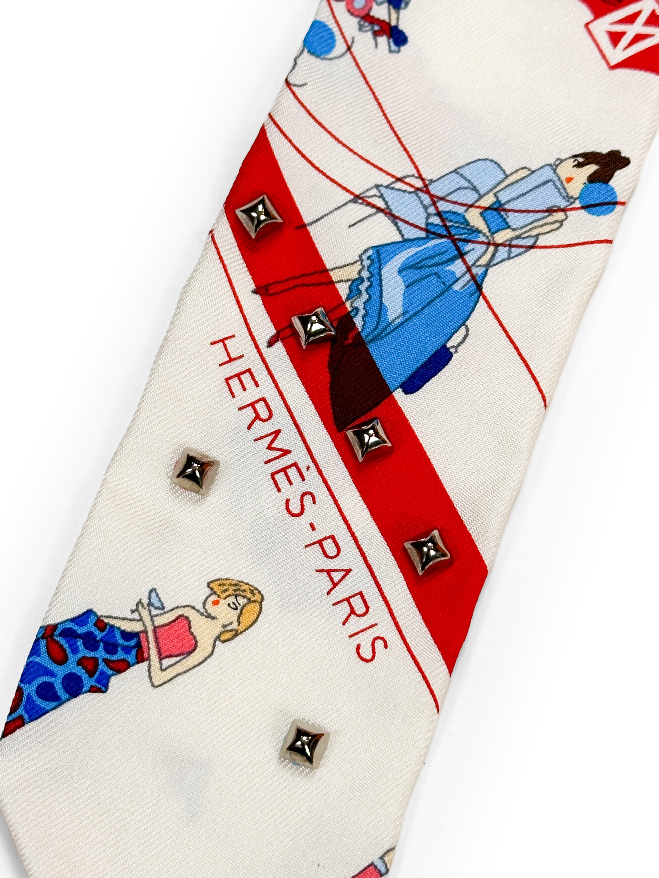 Hermès Ex-Libris Les Parisiennes de Kiraz Studded Twilly