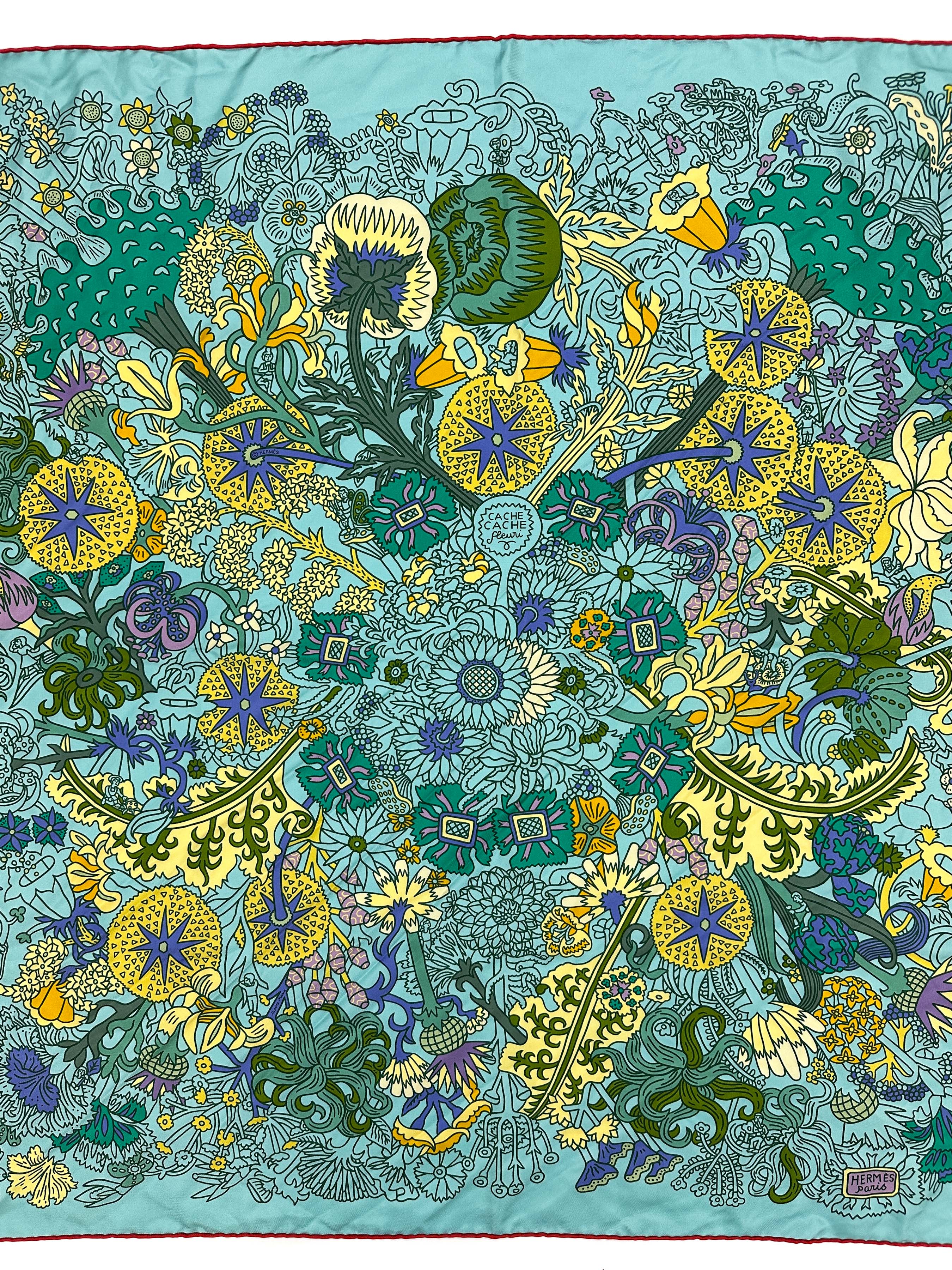 Hermès Cache Cache Fleuri 90