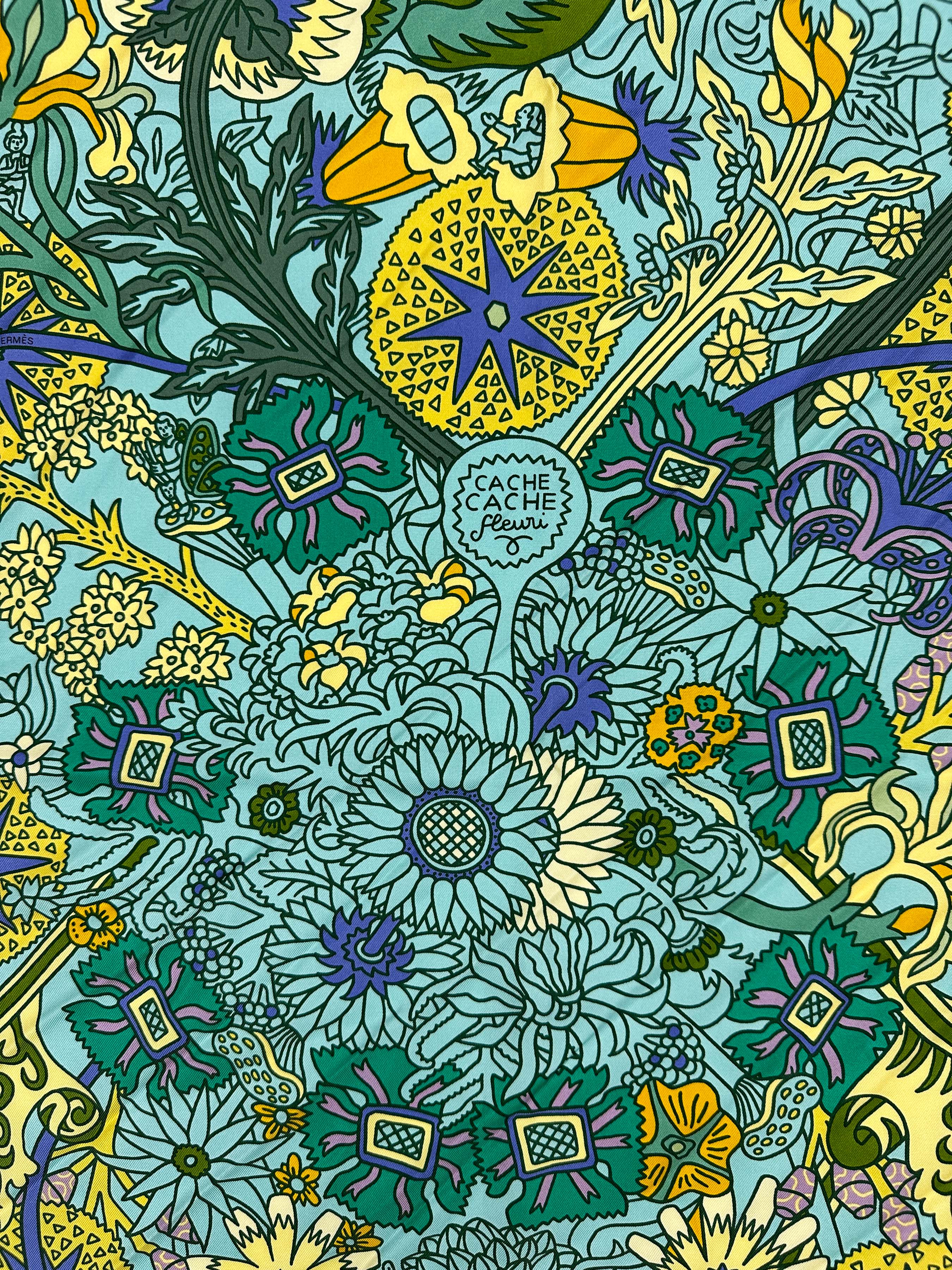 Hermès Cache Cache Fleuri 90