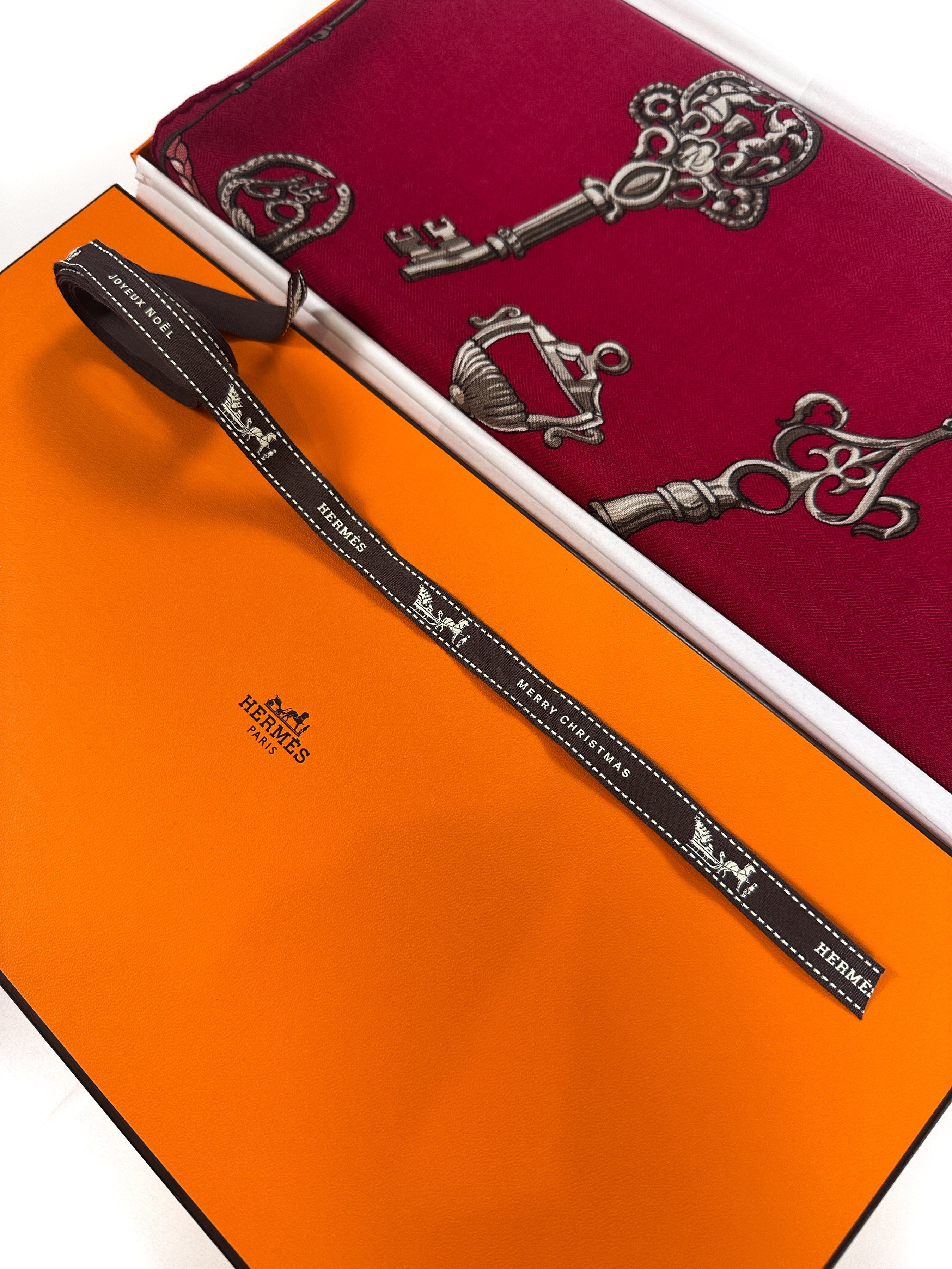 Hermès Les Cles Cashmere Silk 140
