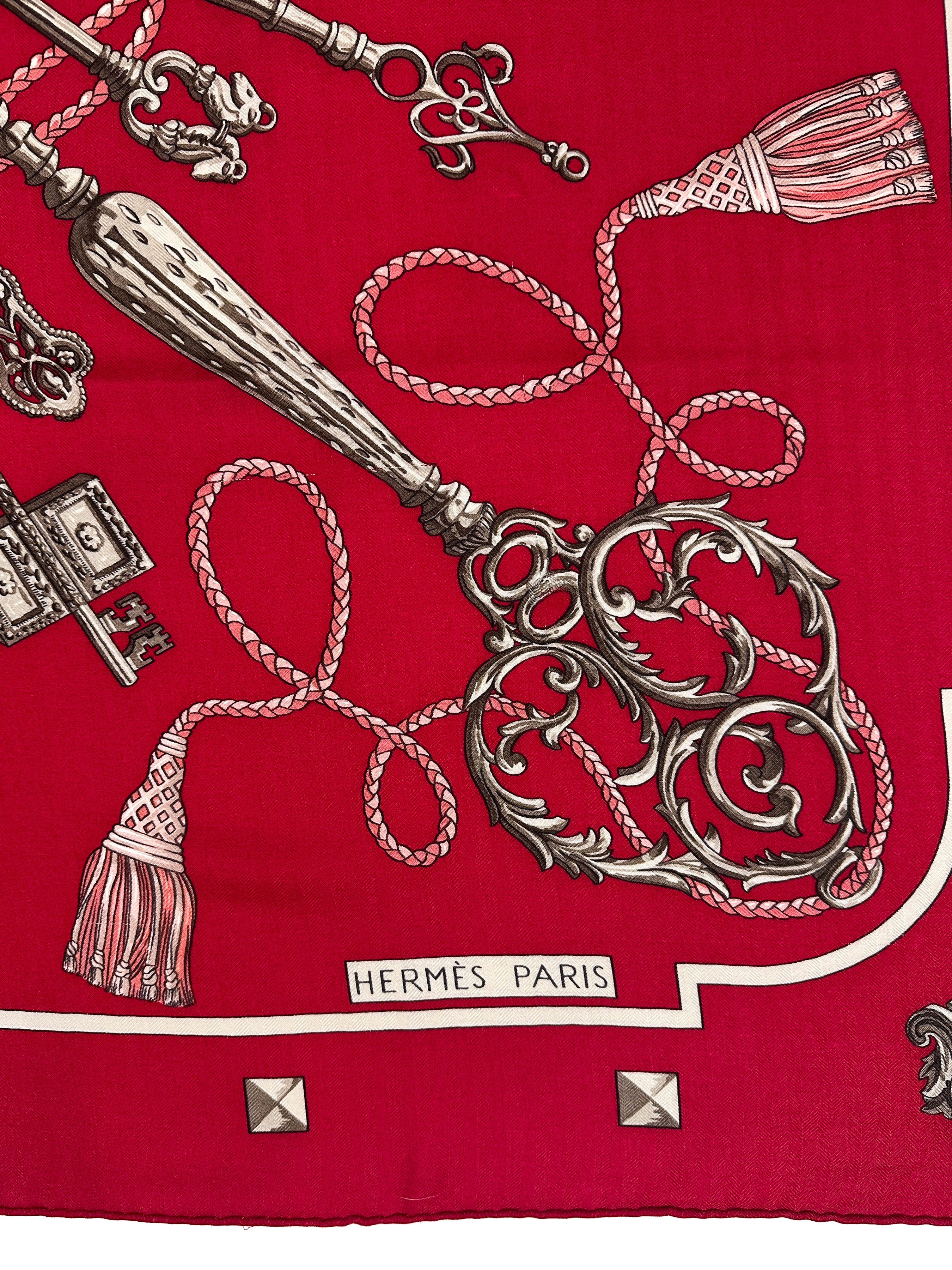 Hermès Les Cles Cashmere Silk 140