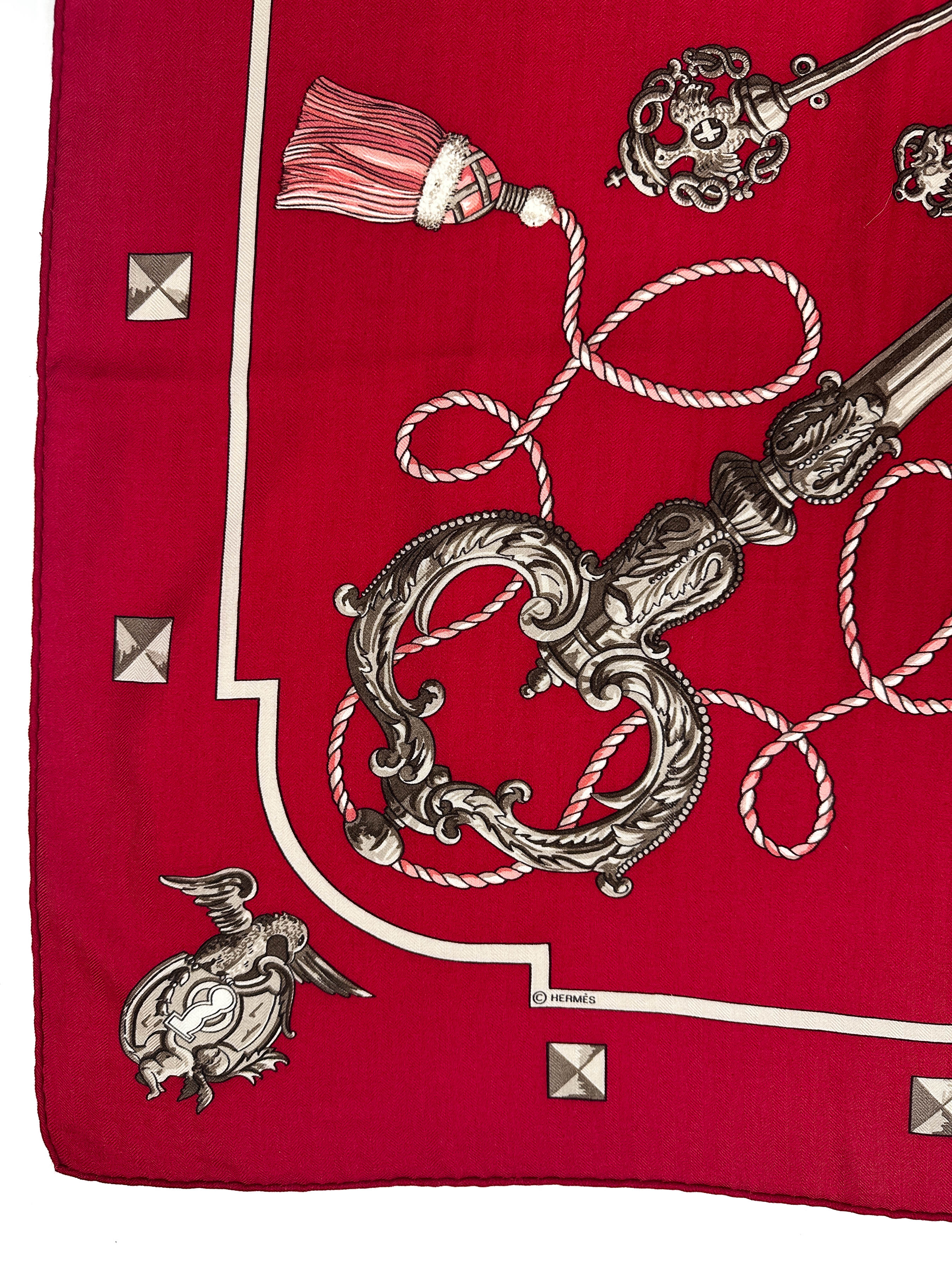 Hermès Les Cles Cashmere Silk 140