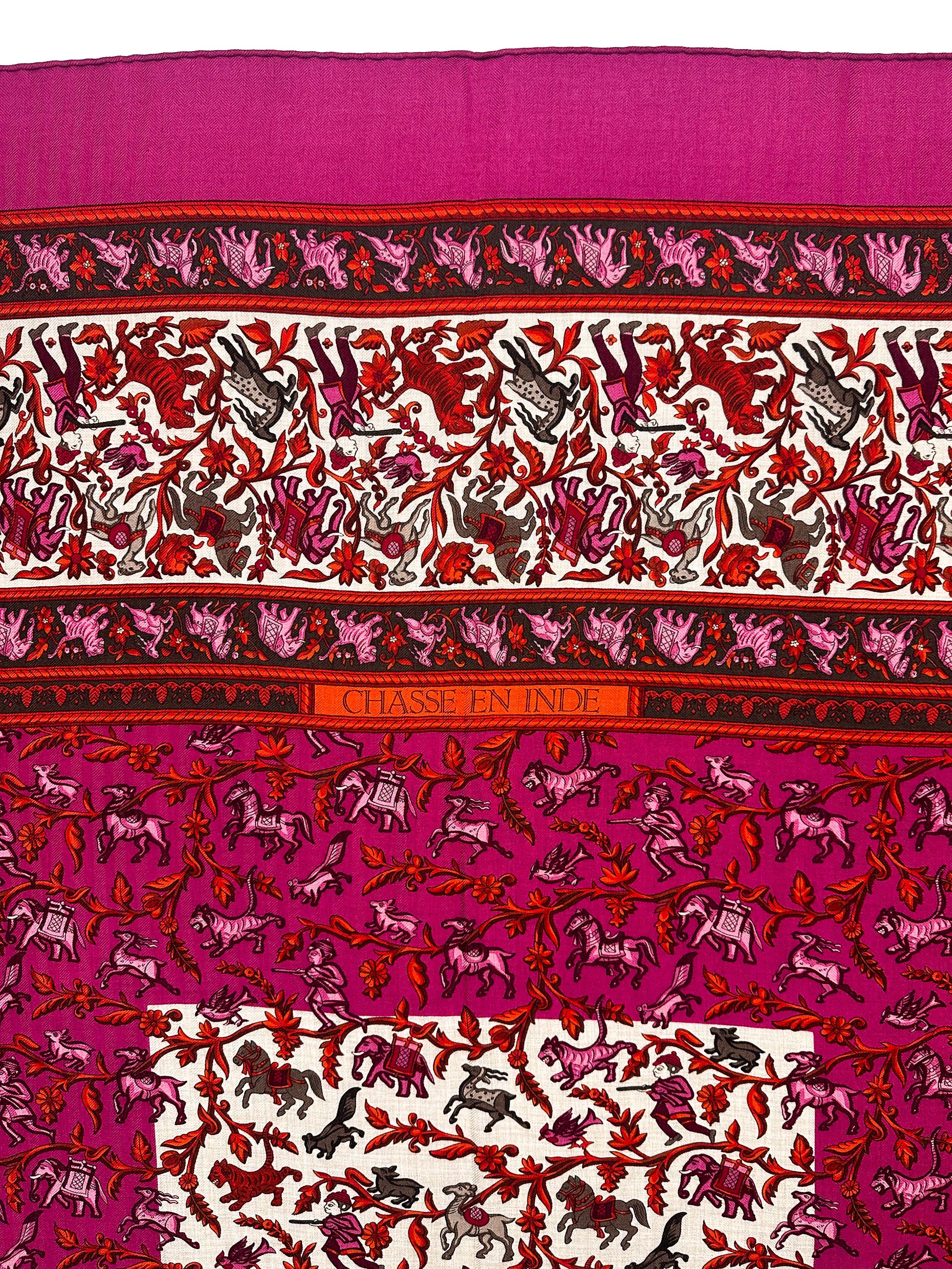 Hermès Chasse en Inde Cashmere Silk 140