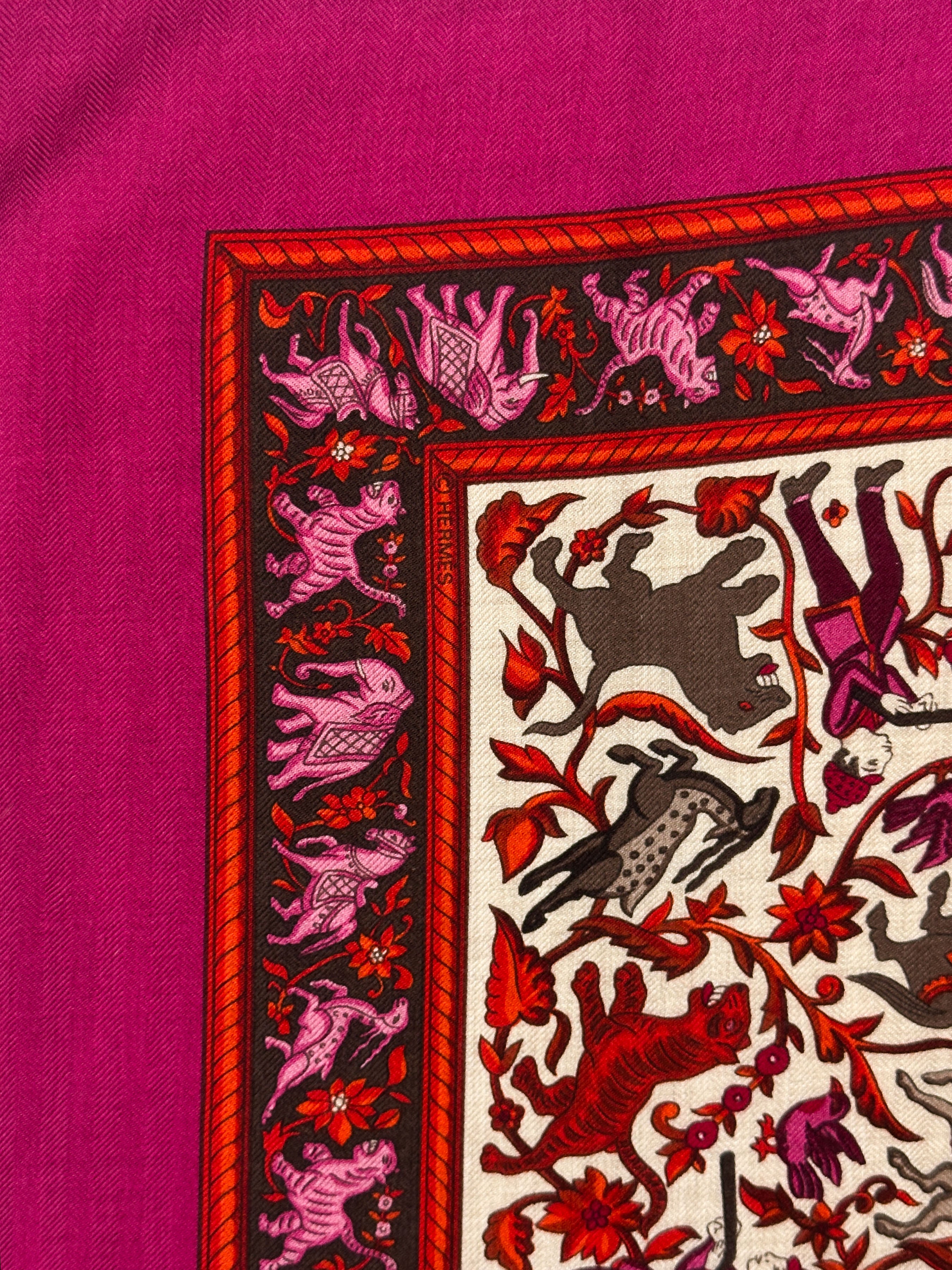 Hermès Chasse en Inde Cashmere Silk 140