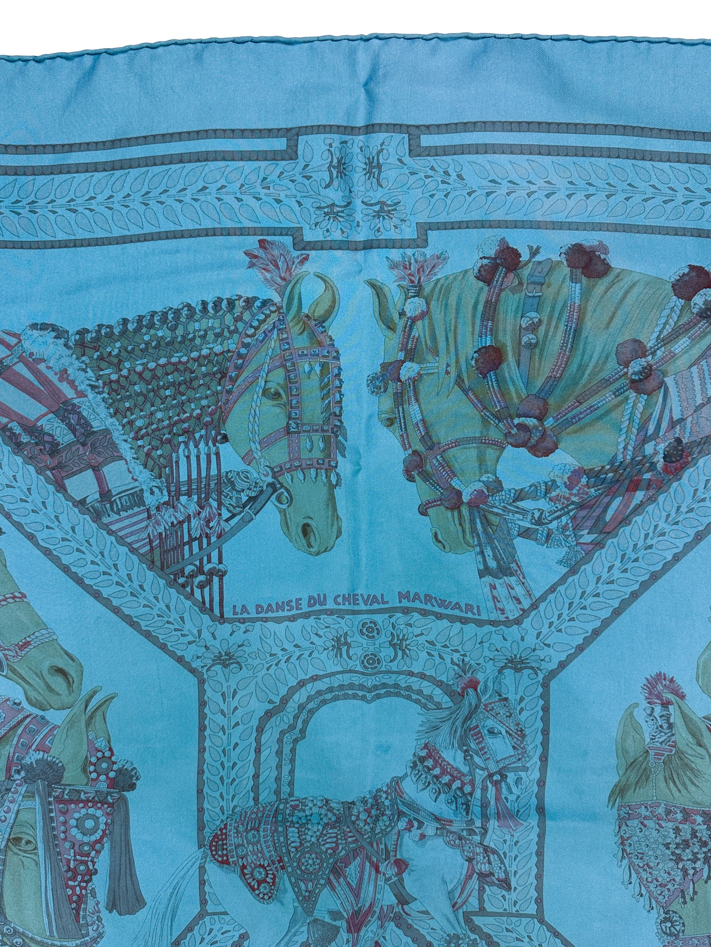 Hermès La Danse du Cheval Marwari Dip-Dye 90