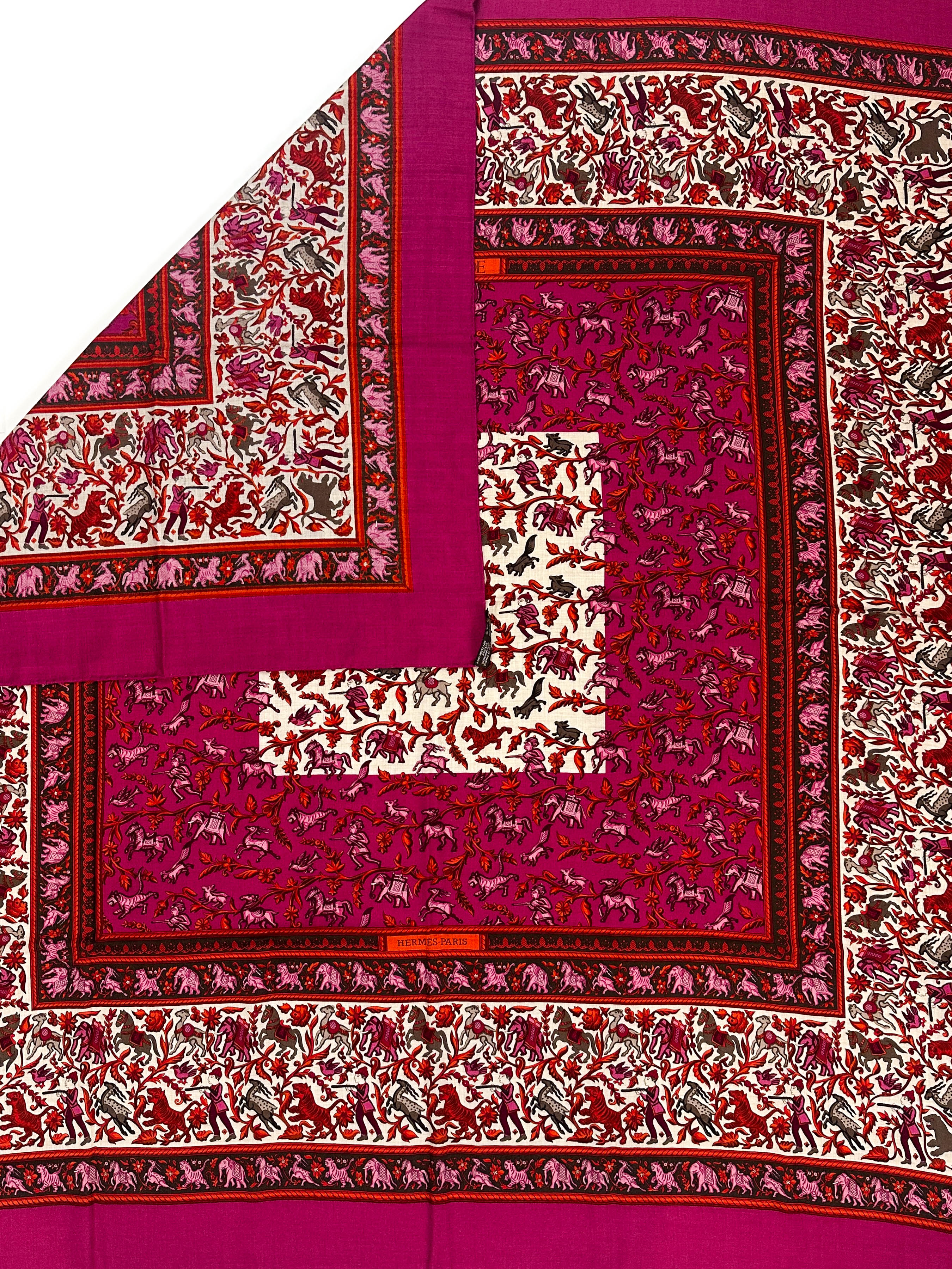 Hermès Chasse en Inde Cashmere Silk 140