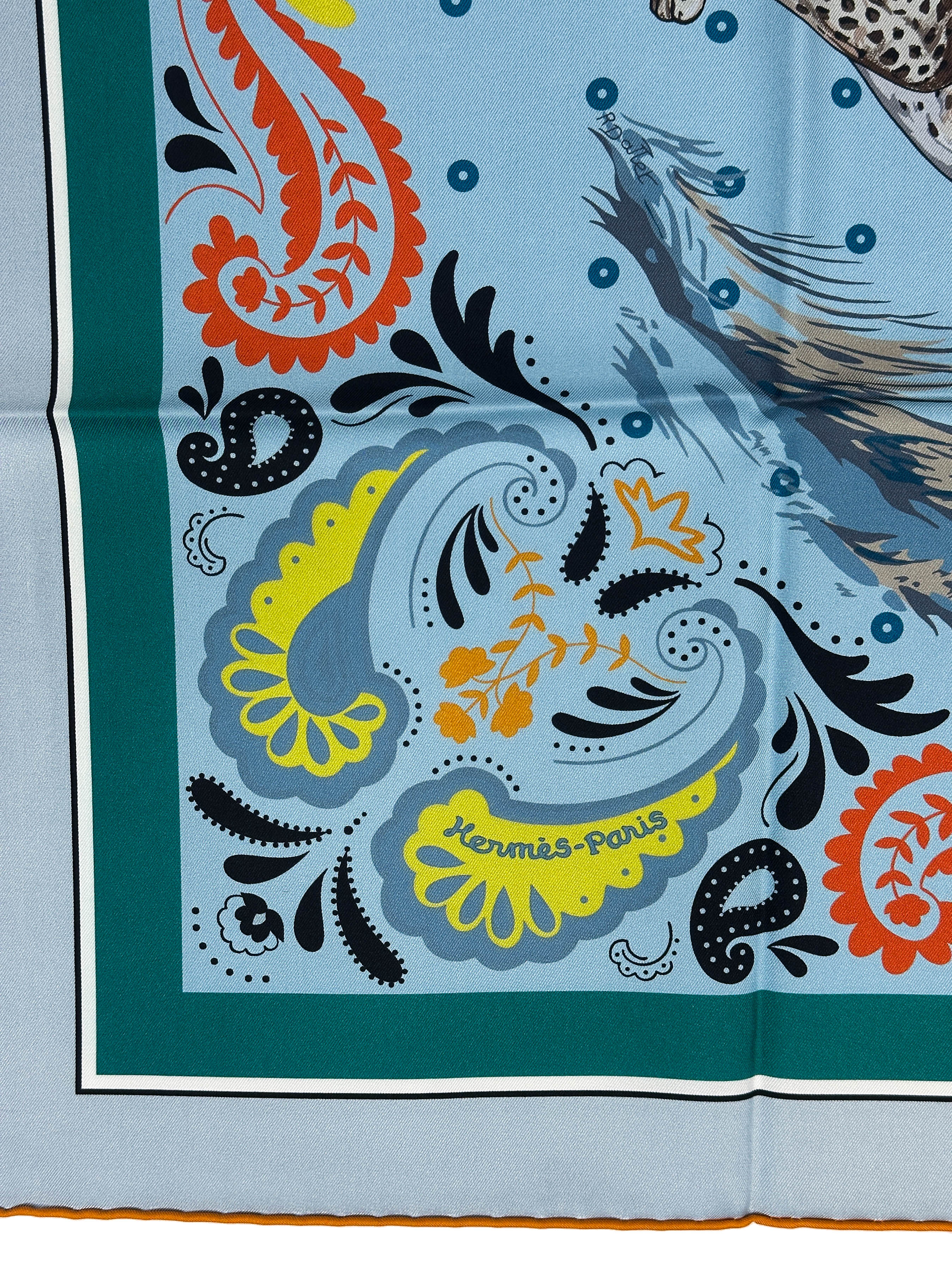 Hermès Guépards Bandana Double Face 90