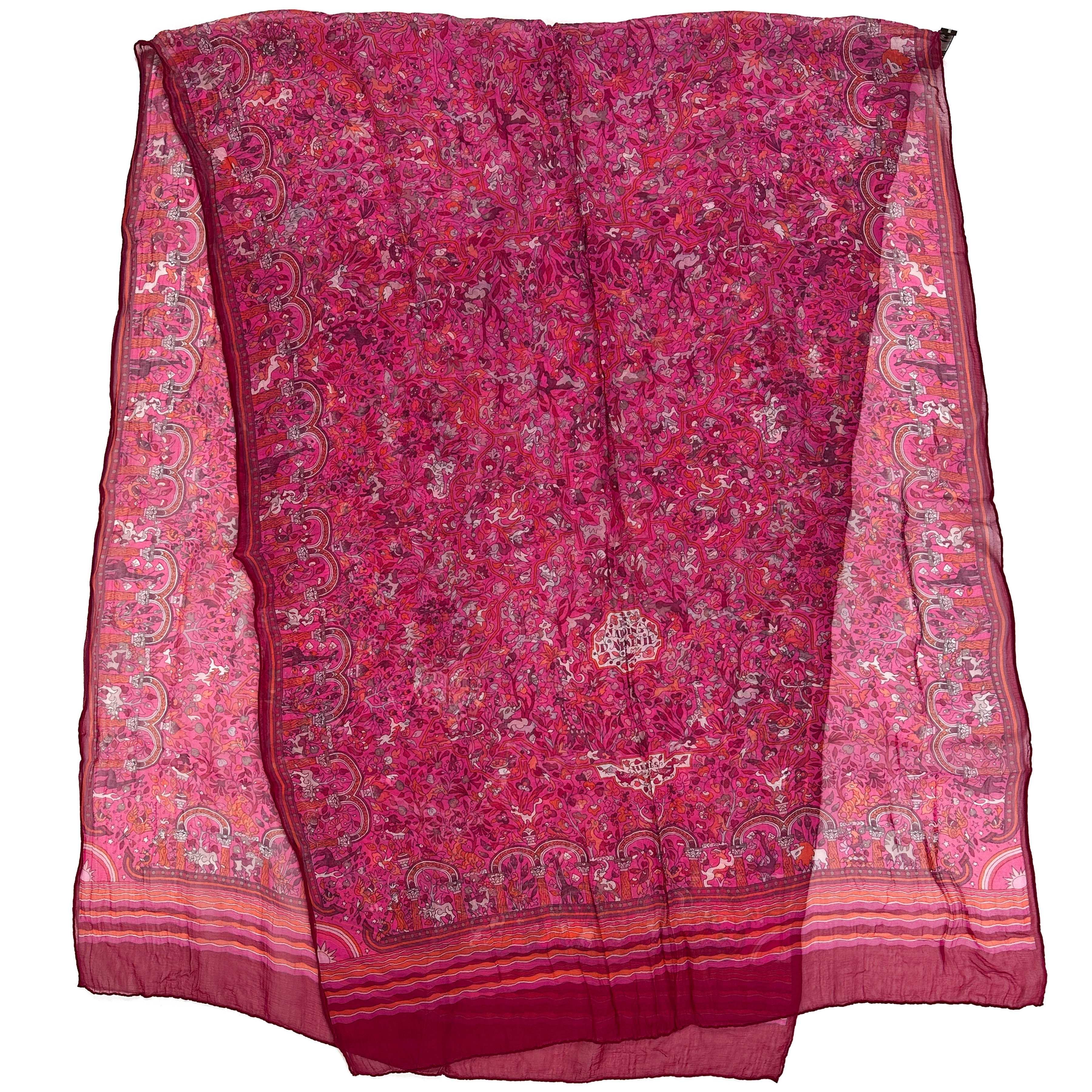 Hermès Les Jardins d'Arménie Mousseline Shawl