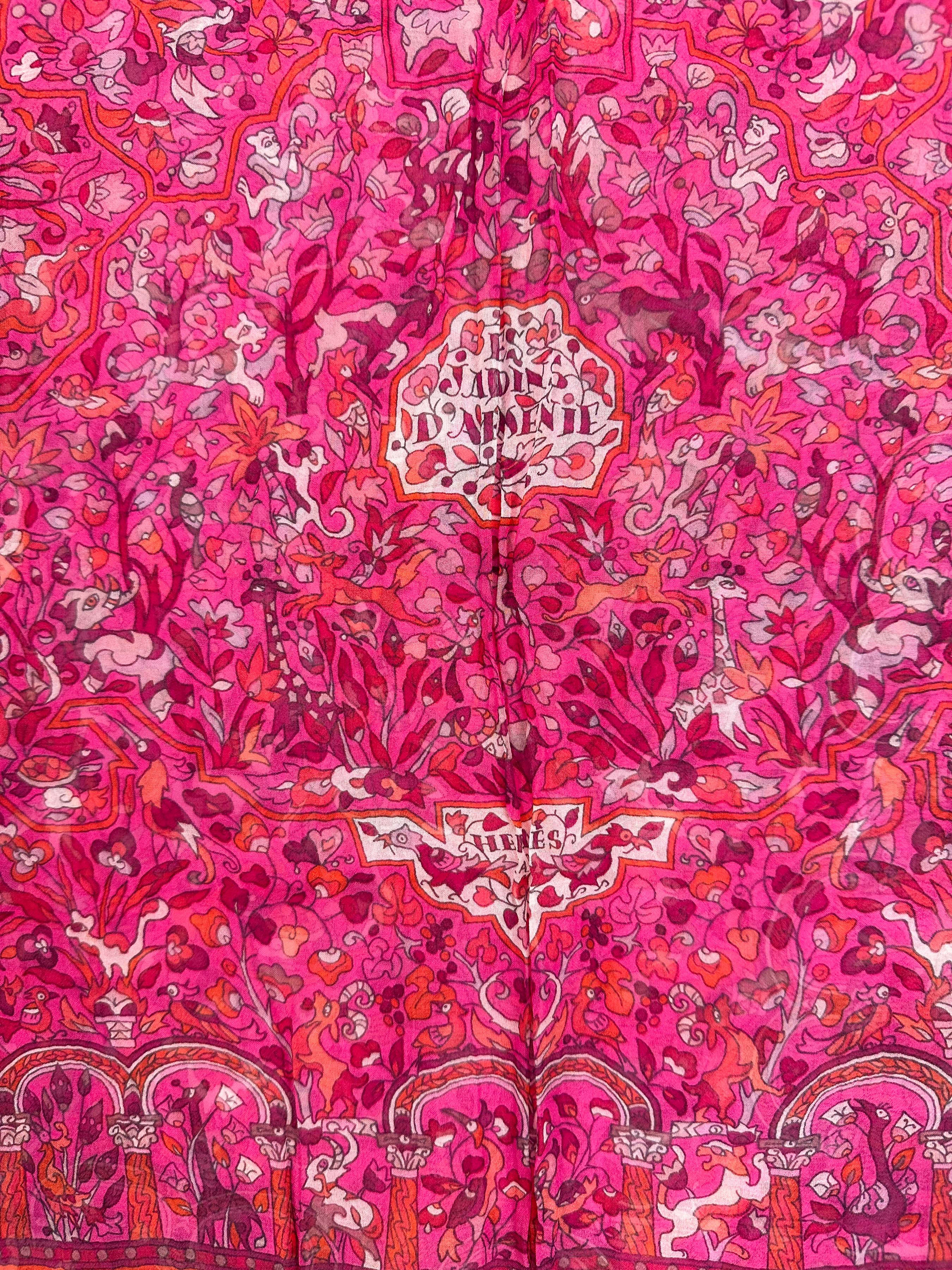 Hermès Les Jardins d'Arménie Mousseline Shawl