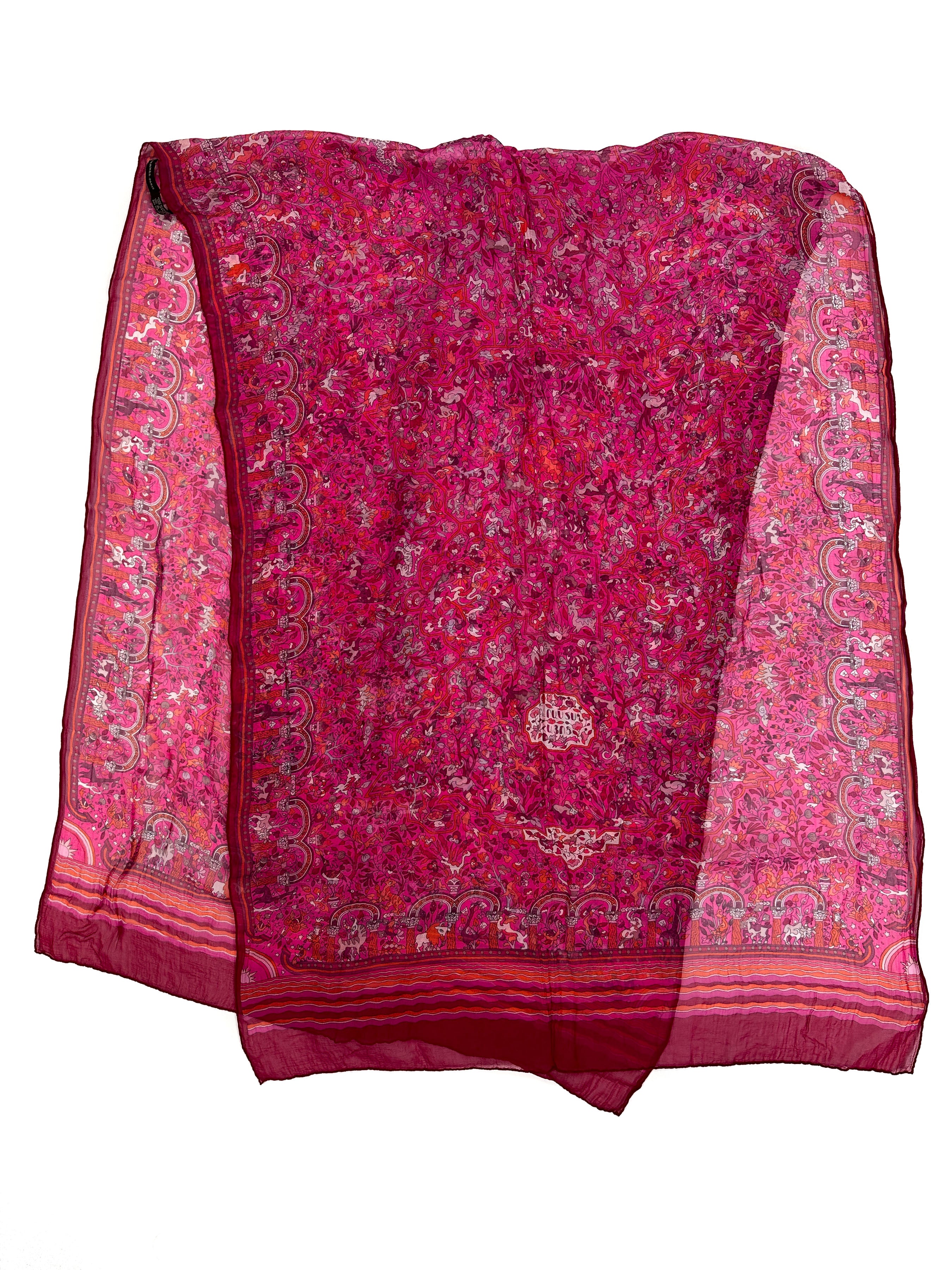 Hermès Les Jardins d'Arménie Mousseline Shawl