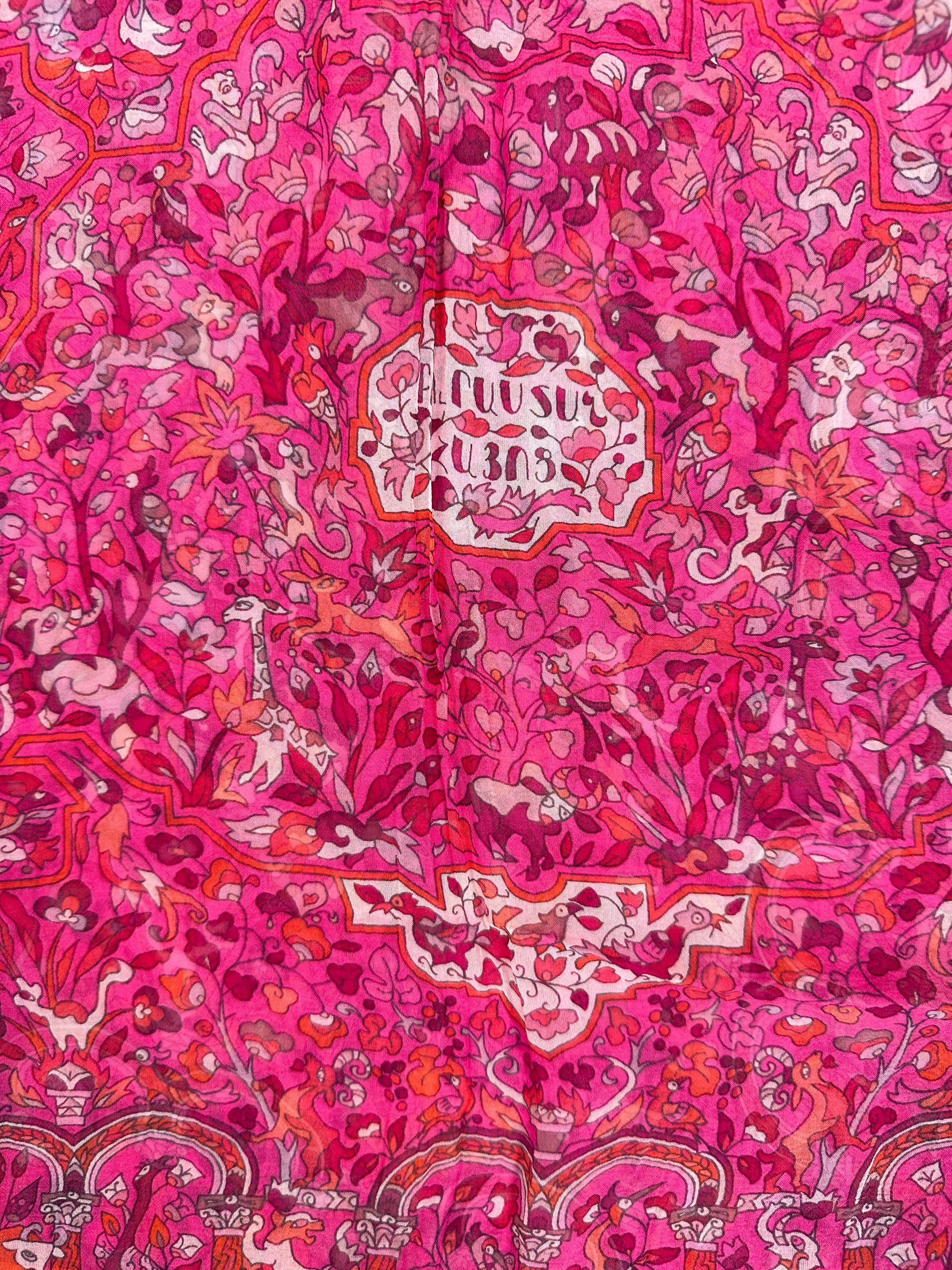 Hermès Les Jardins d'Arménie Mousseline Shawl