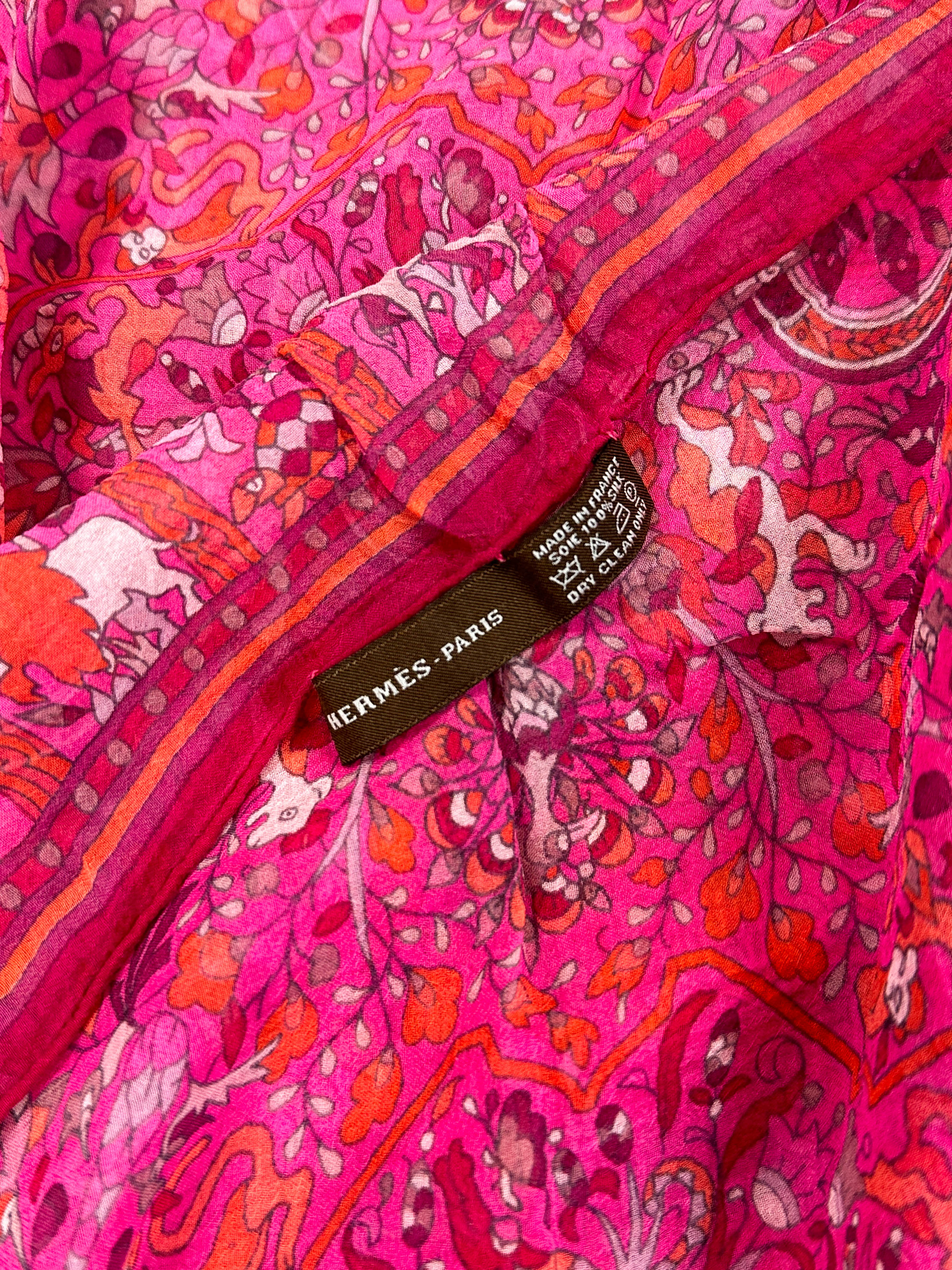 Hermès Les Jardins d'Arménie Mousseline Shawl