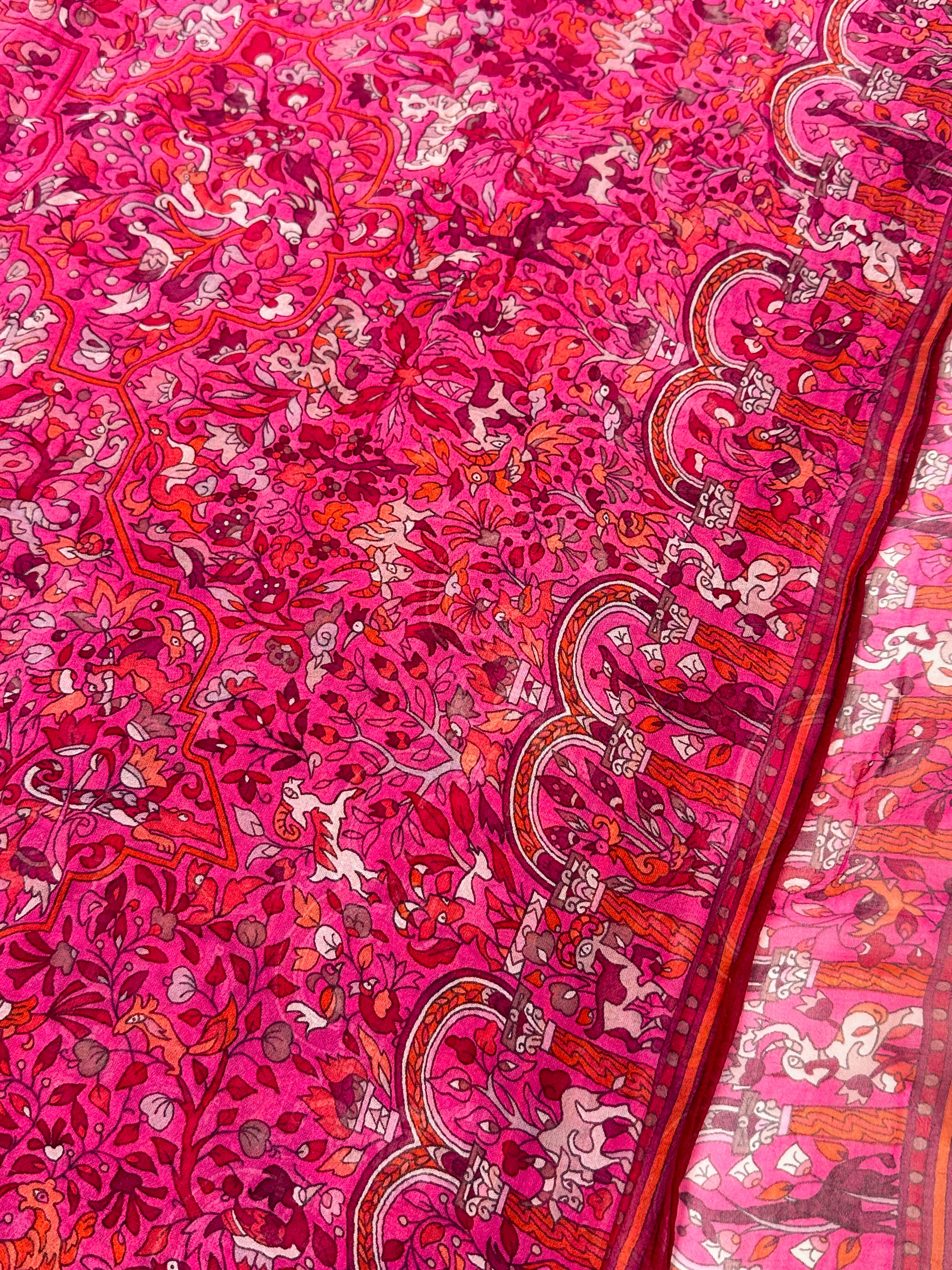 Hermès Les Jardins d'Arménie Mousseline Shawl