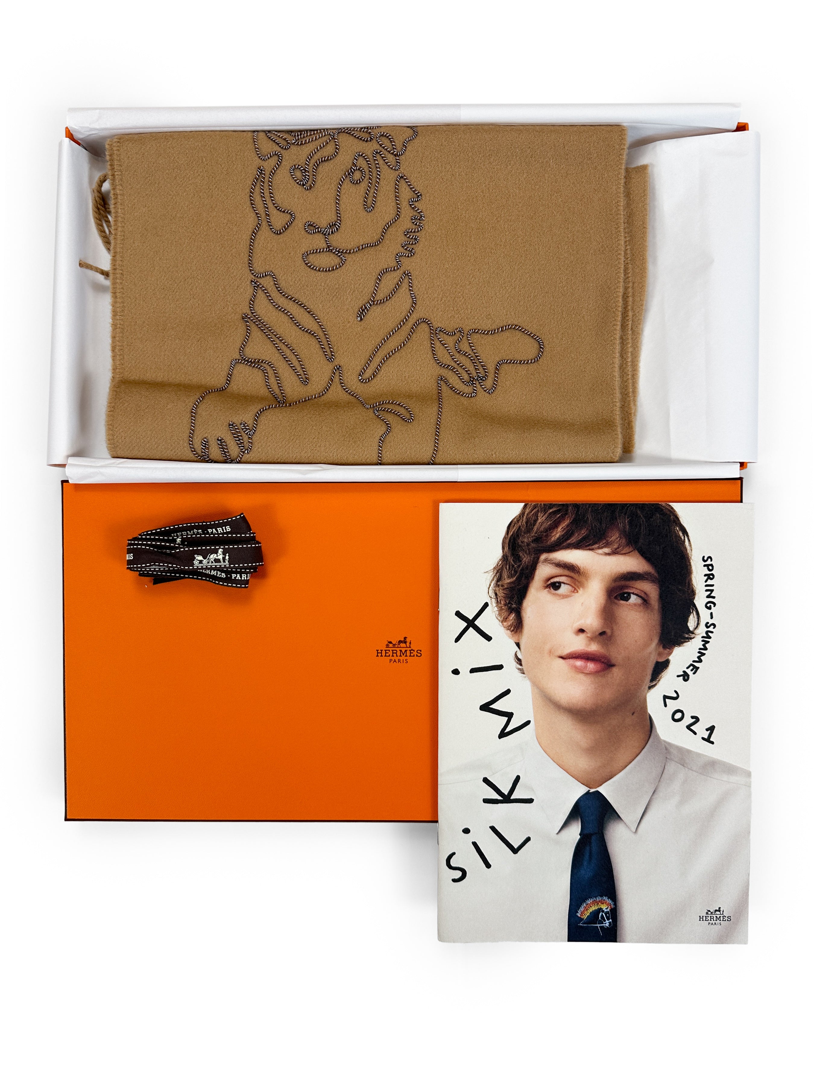 Hermès Tiger Royal Brode Cashmere Muffler