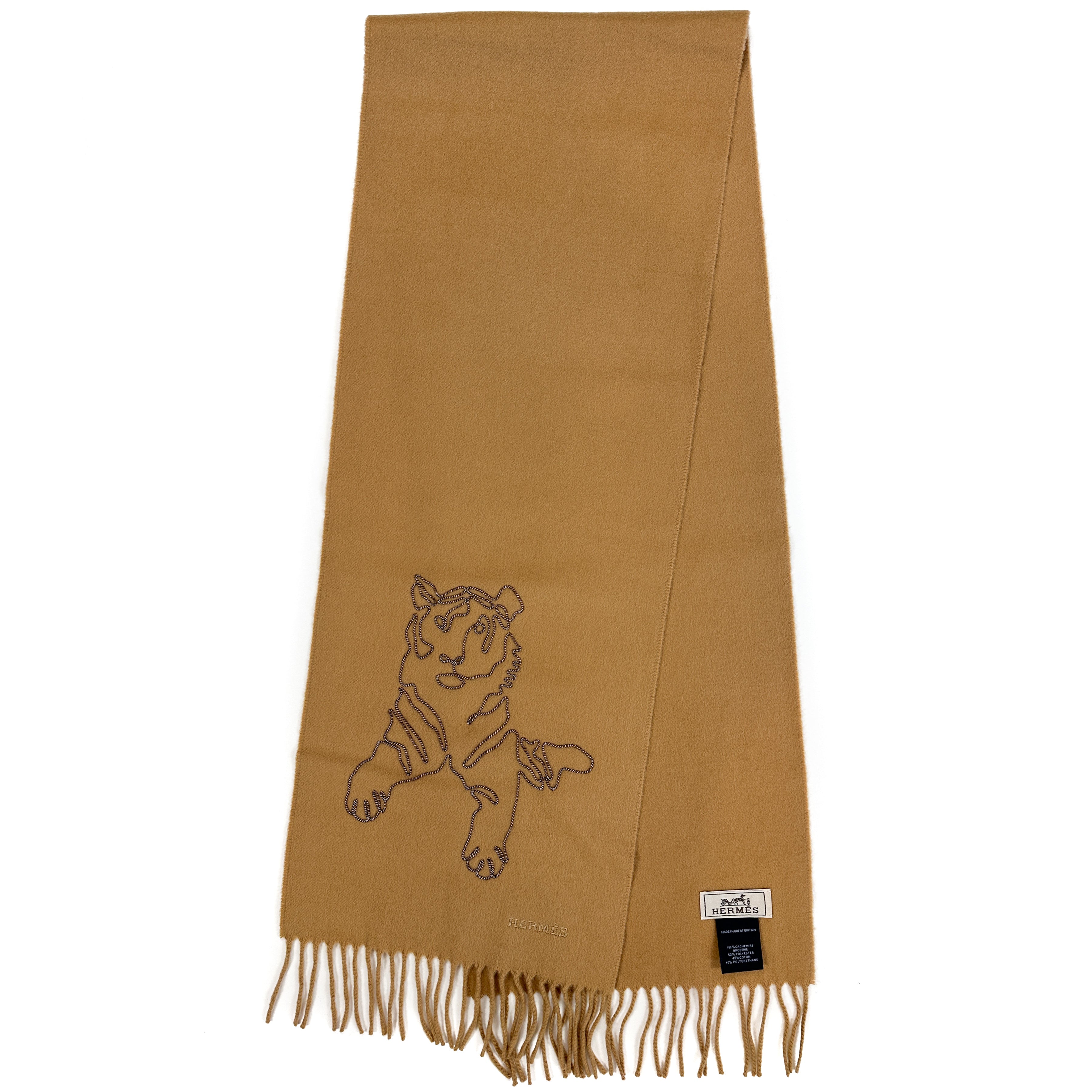 Hermès Tiger Royal Brode Cashmere Muffler