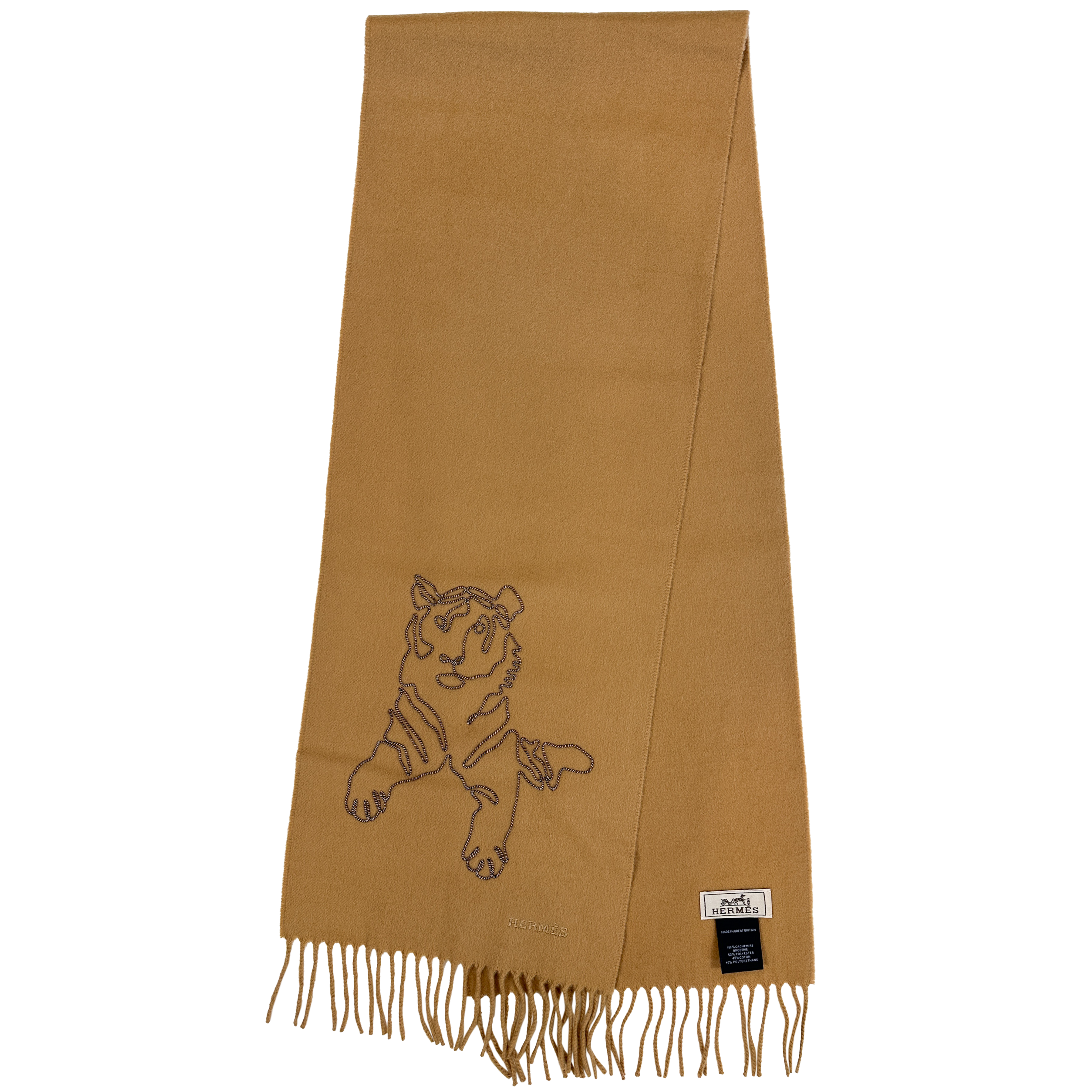 Hermès Tiger Royal Brode Cashmere Muffler