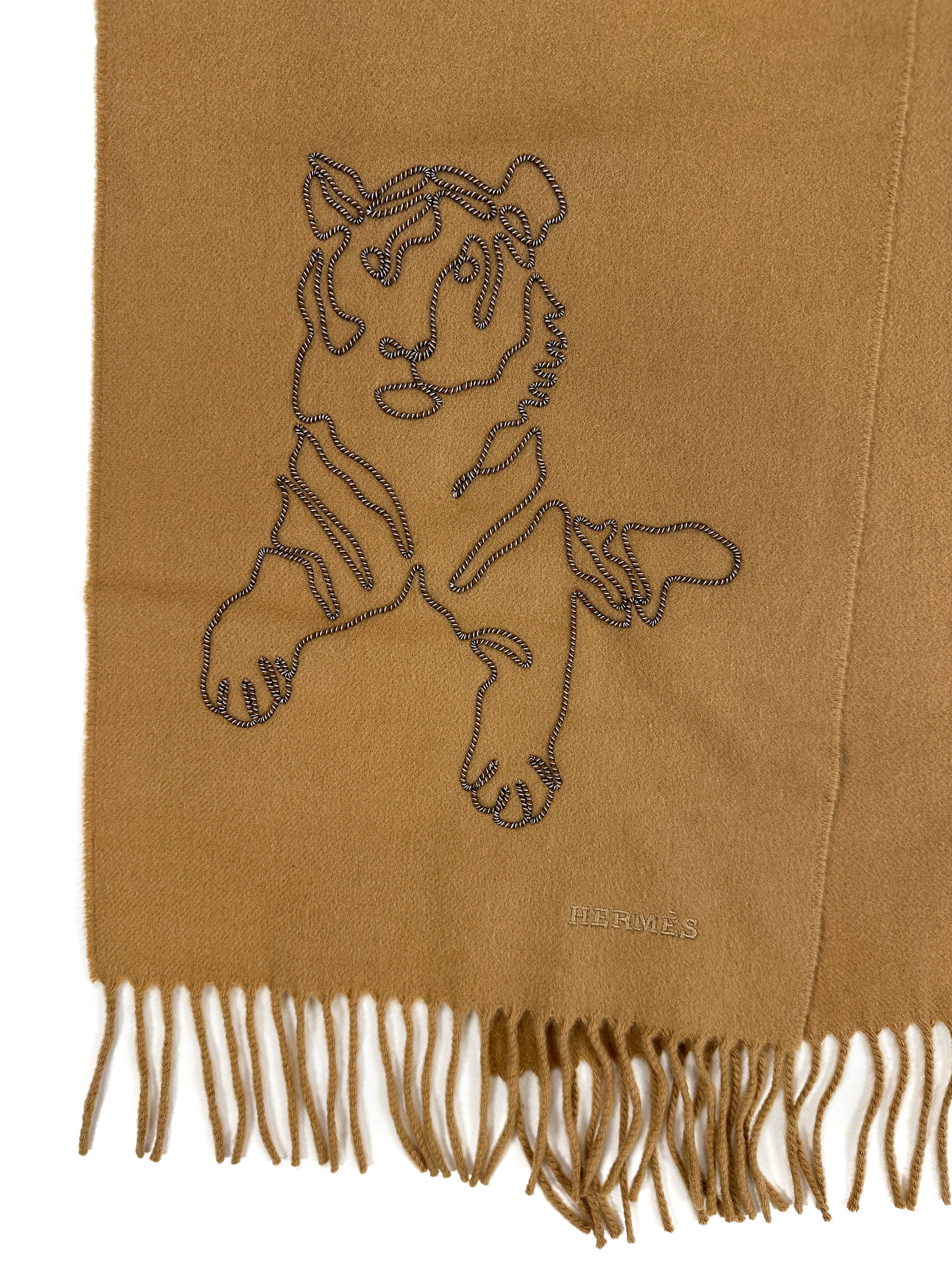 Hermès Tiger Royal Brode Cashmere Muffler