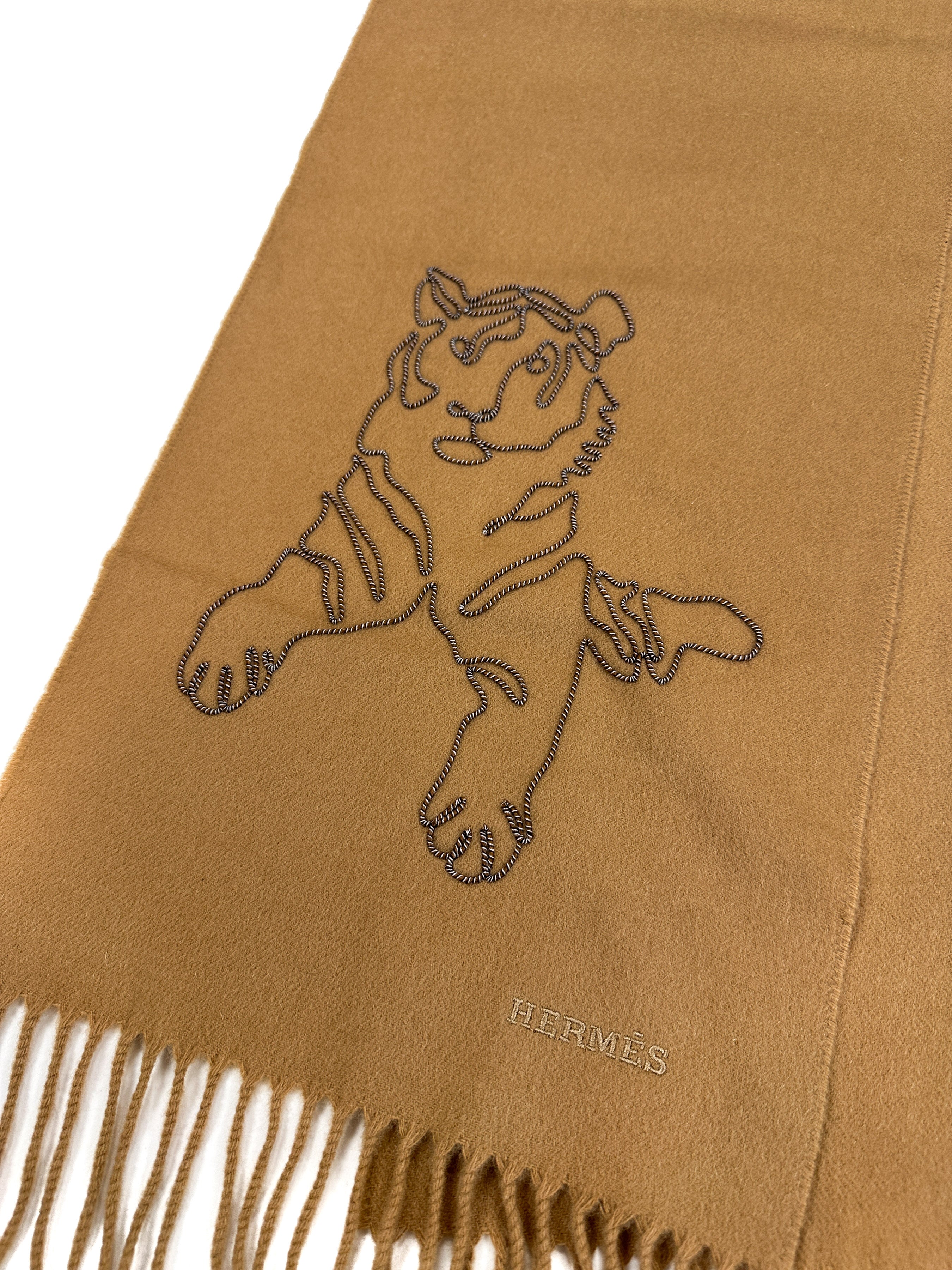 Hermès Tiger Royal Brode Cashmere Muffler