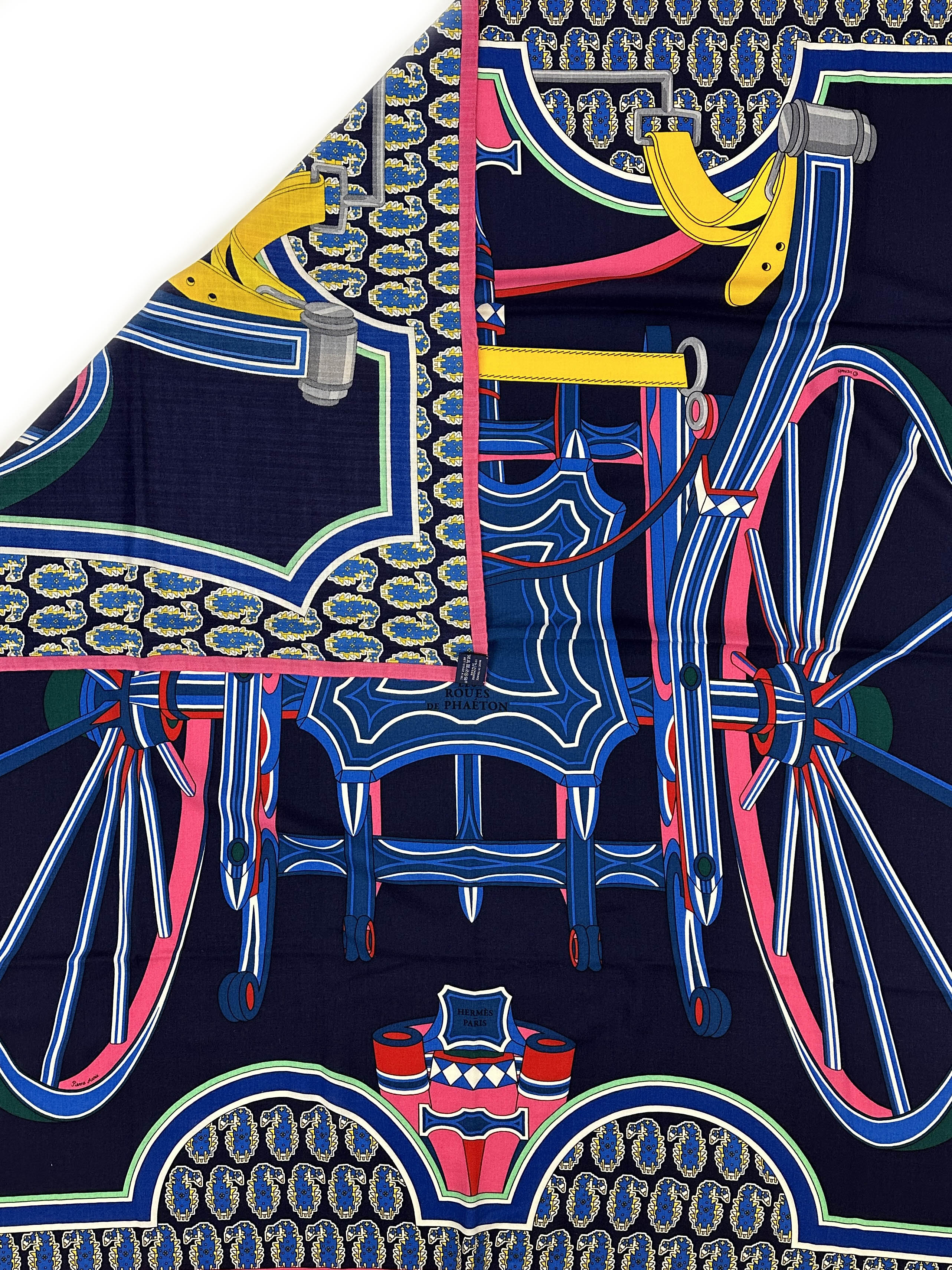 Hermès Les Roues de Phaeton Cashmere Silk 140